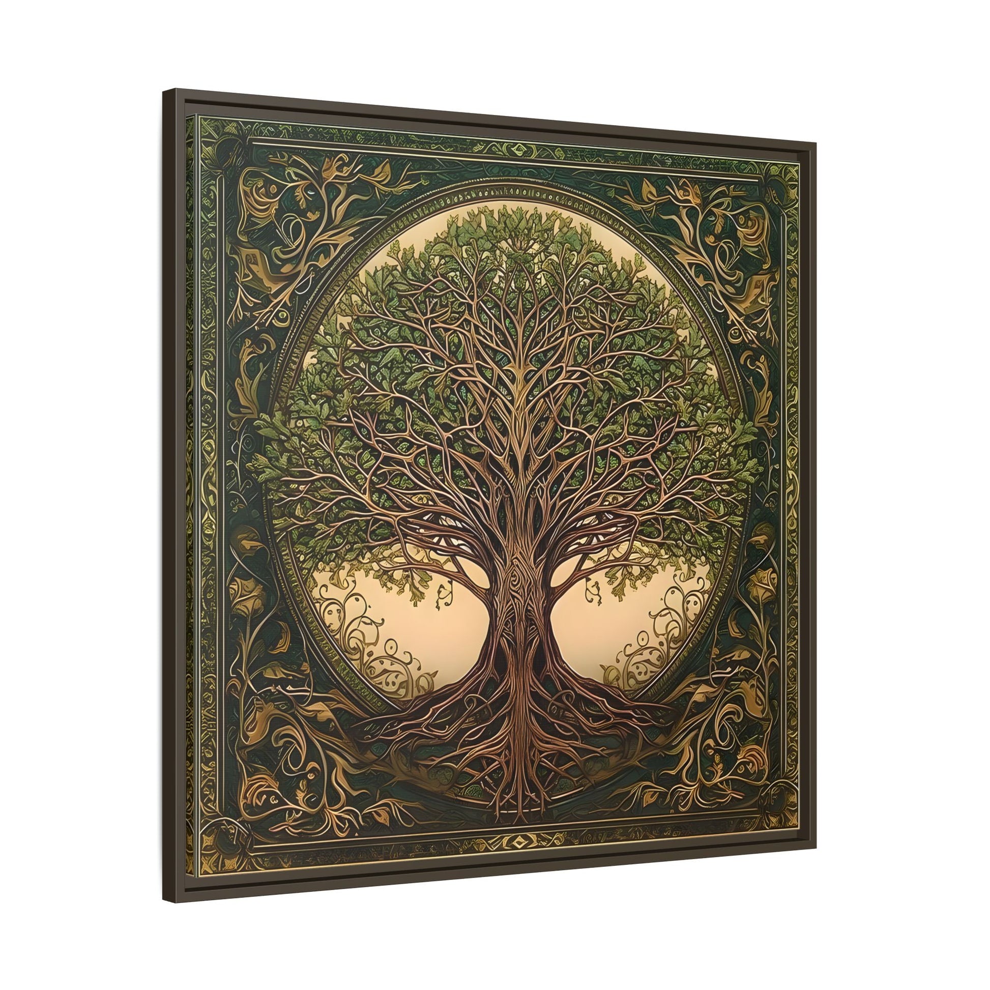 Canvas Print, Framed Tree of Life Mandala, Celtic Wall Art