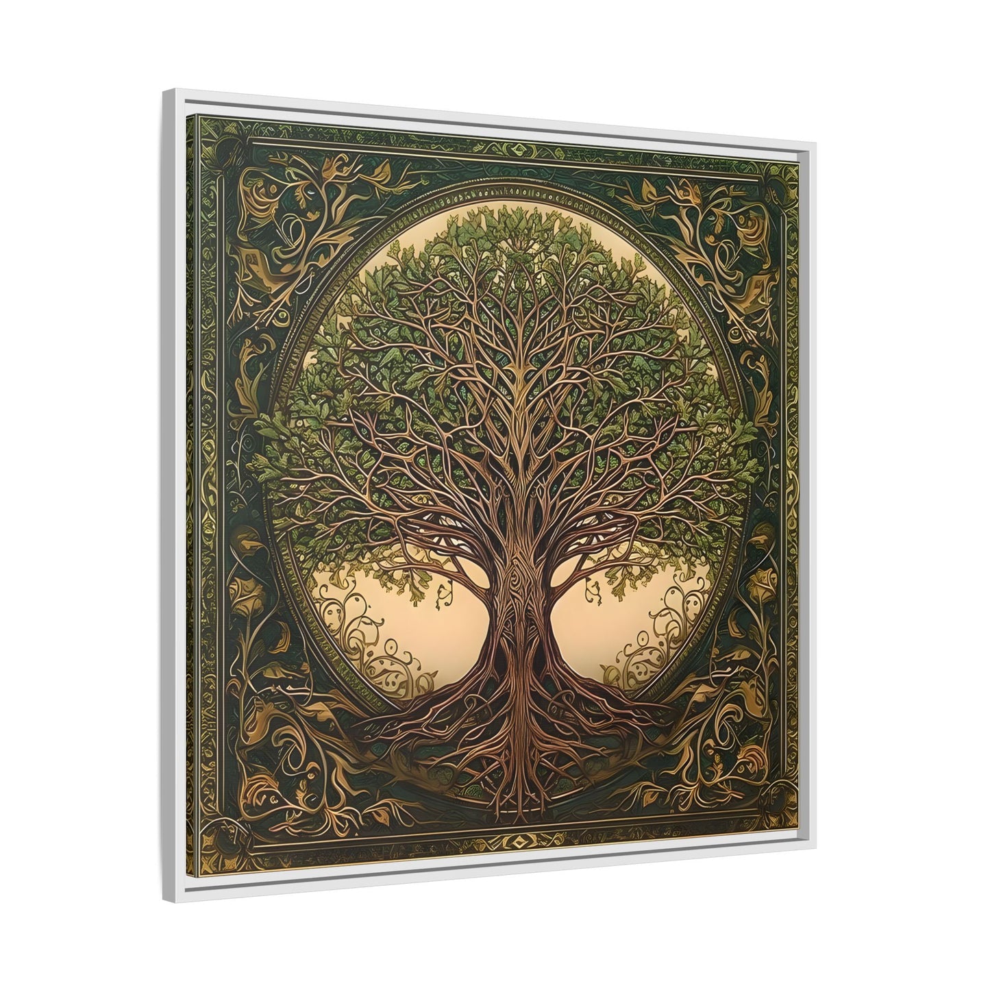 Canvas Print, Framed Tree of Life Mandala, Celtic Wall Art