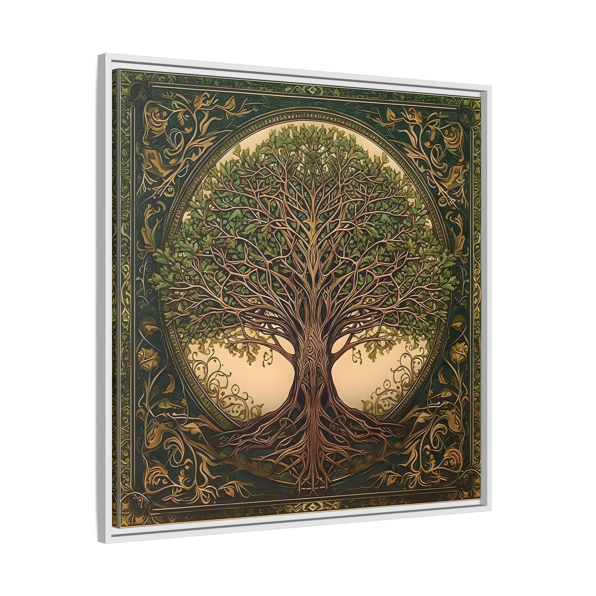 Canvas Print, Framed Tree of Life Mandala, Celtic Wall Art