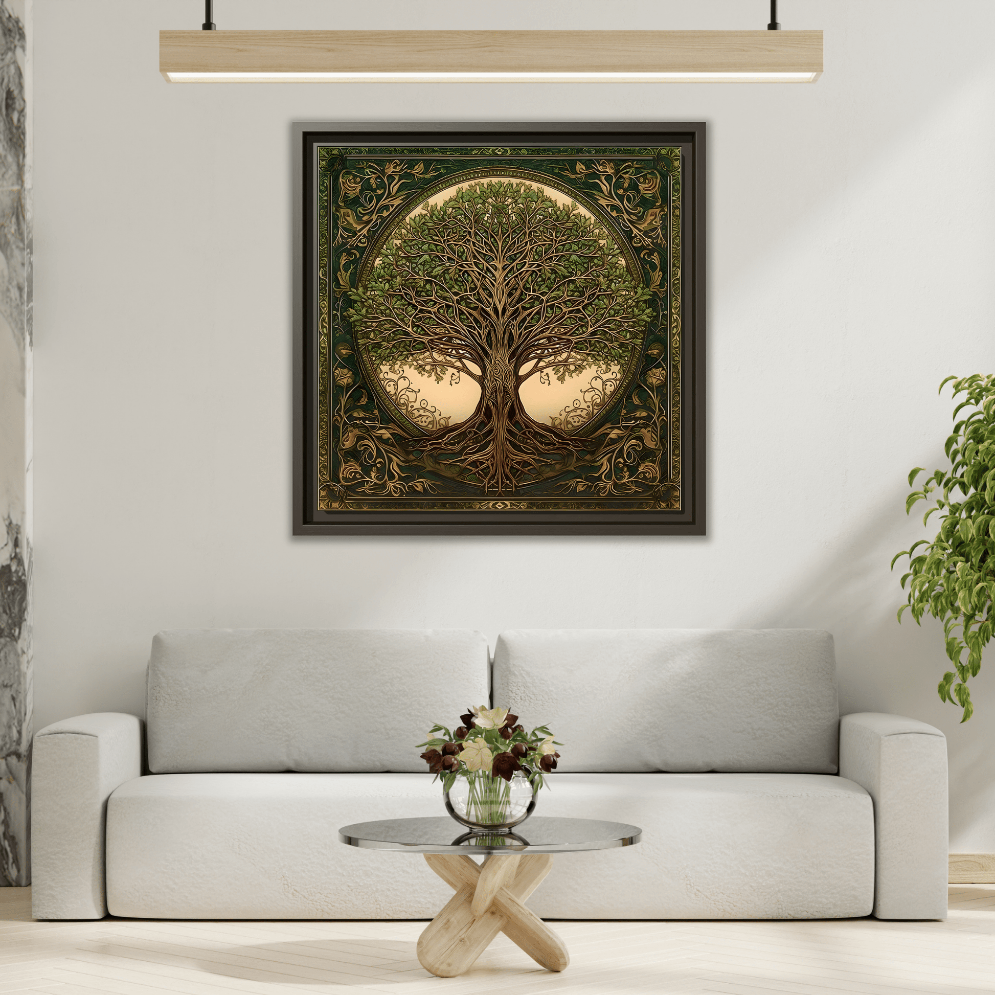 Canvas Print, Framed Tree of Life Mandala, Celtic Wall Art
