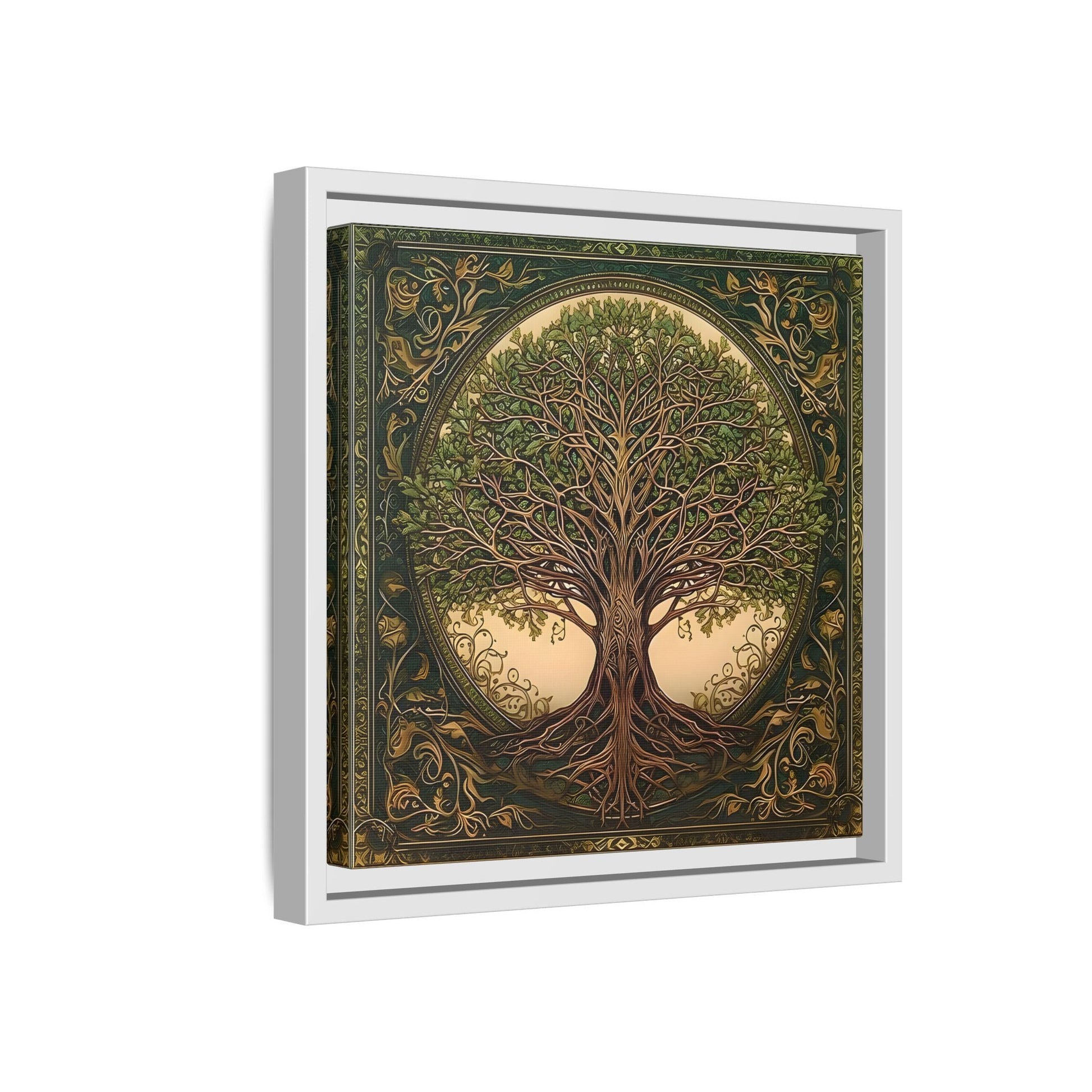 Canvas Print, Framed Tree of Life Mandala, Celtic Wall Art