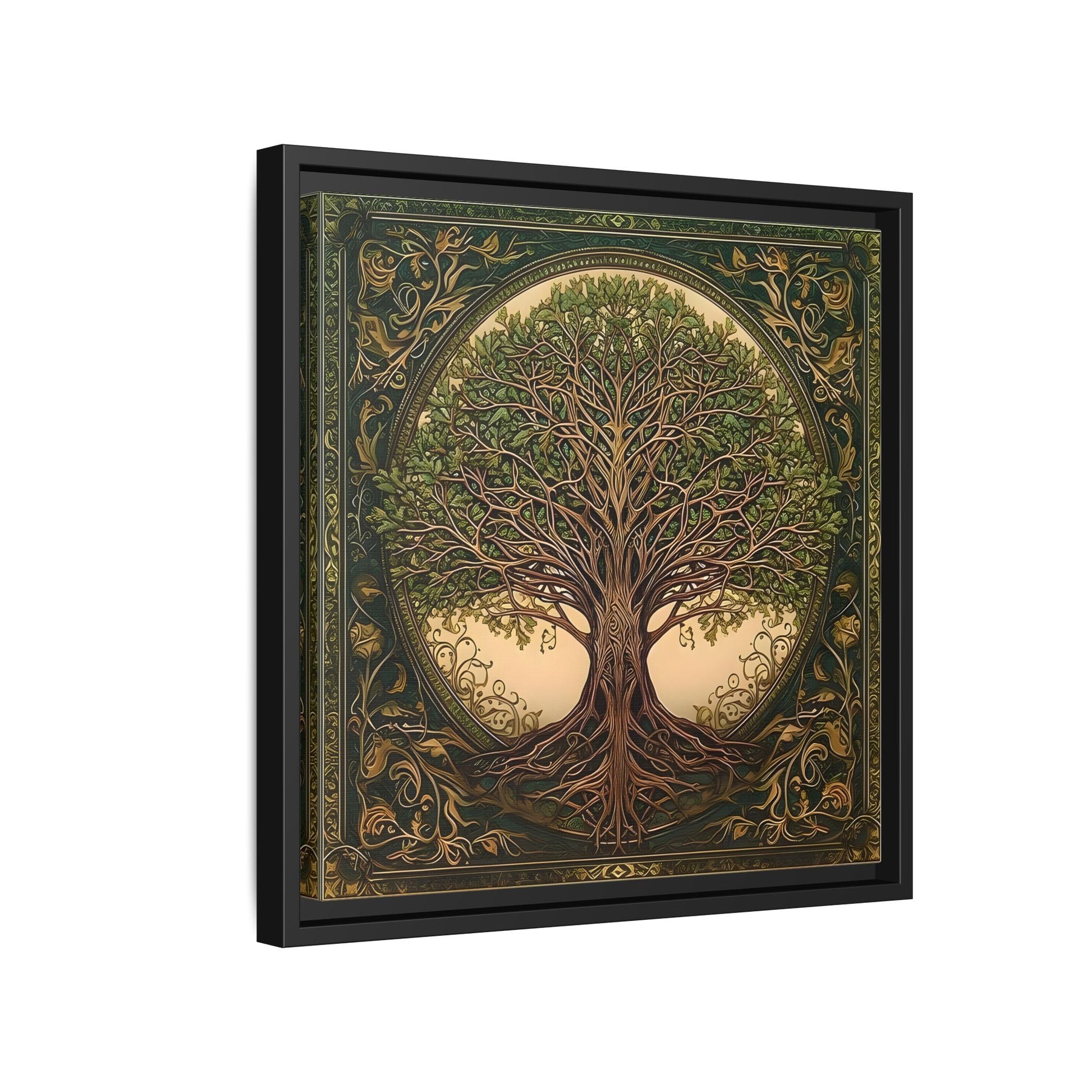 Canvas Print, Framed Tree of Life Mandala, Celtic Wall Art