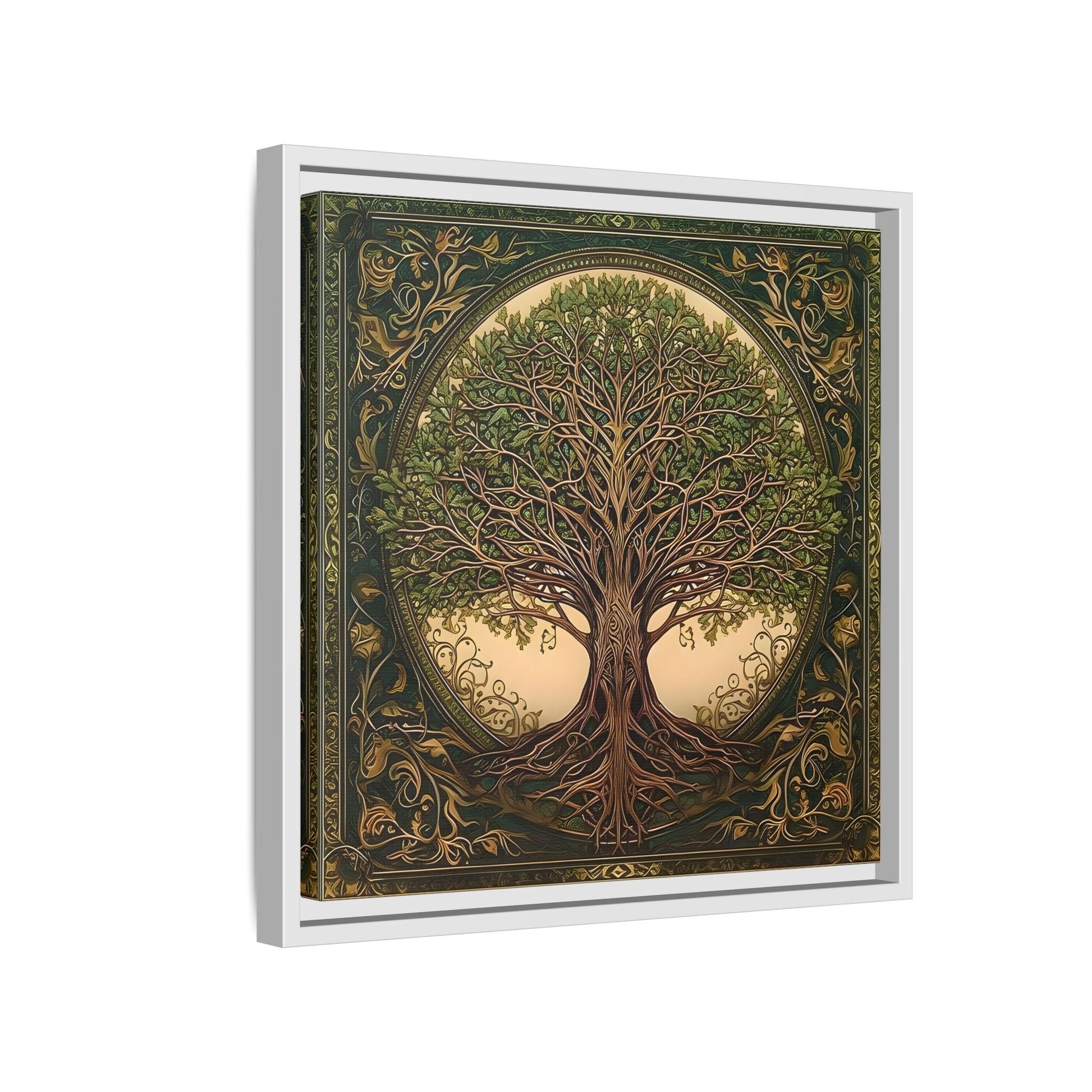 Canvas Print, Framed Tree of Life Mandala, Celtic Wall Art