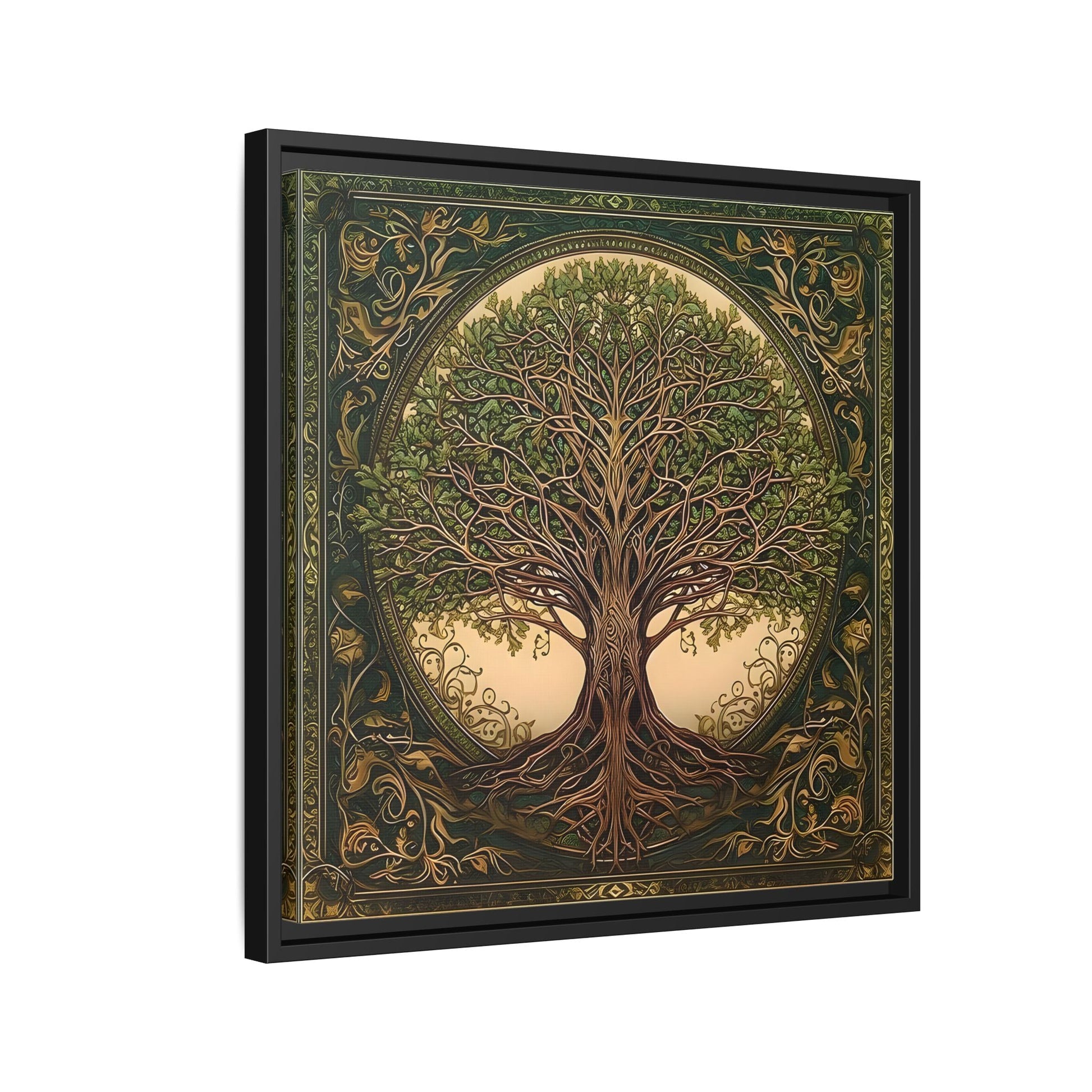 Canvas Print, Framed Tree of Life Mandala, Celtic Wall Art