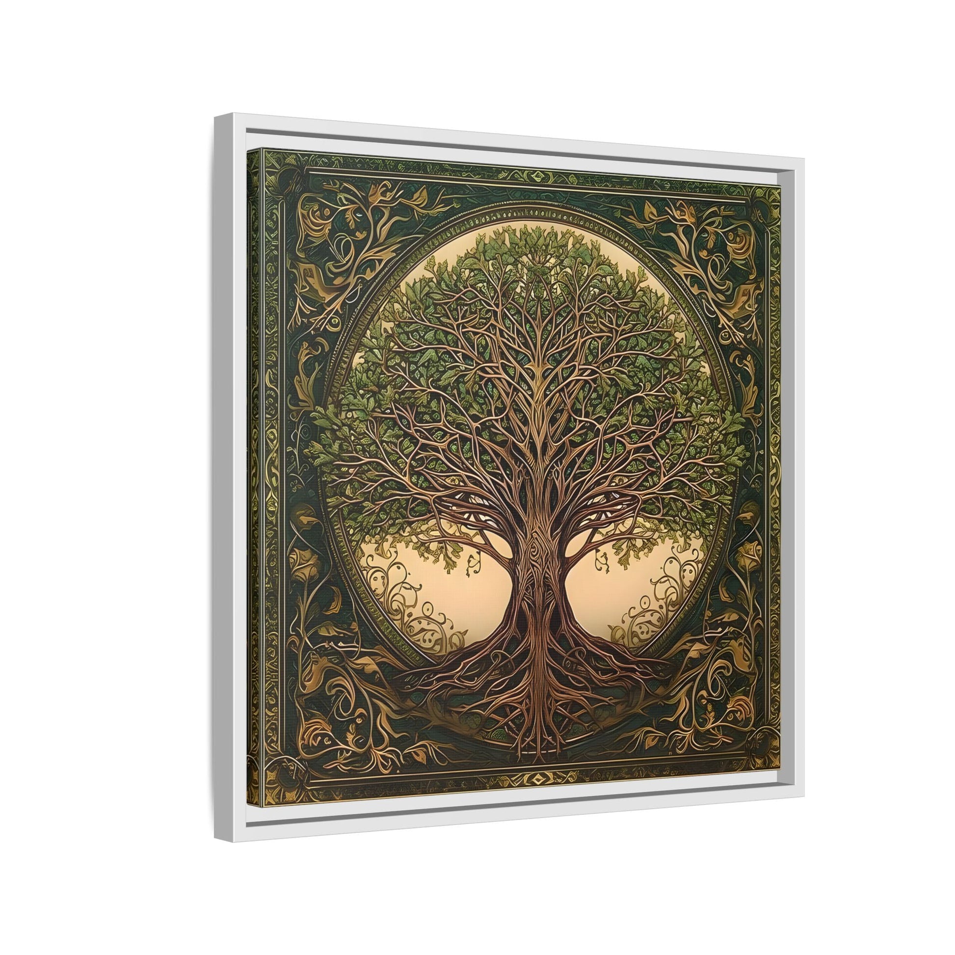 Canvas Print, Framed Tree of Life Mandala, Celtic Wall Art