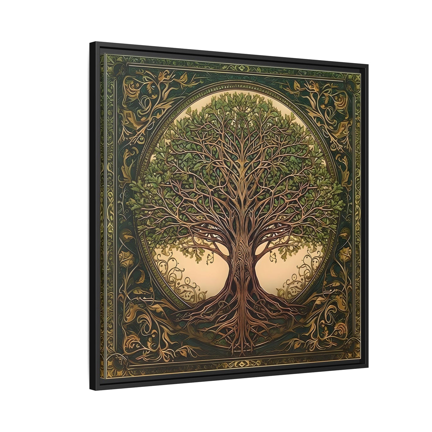 Canvas Print, Framed Tree of Life Mandala, Celtic Wall Art