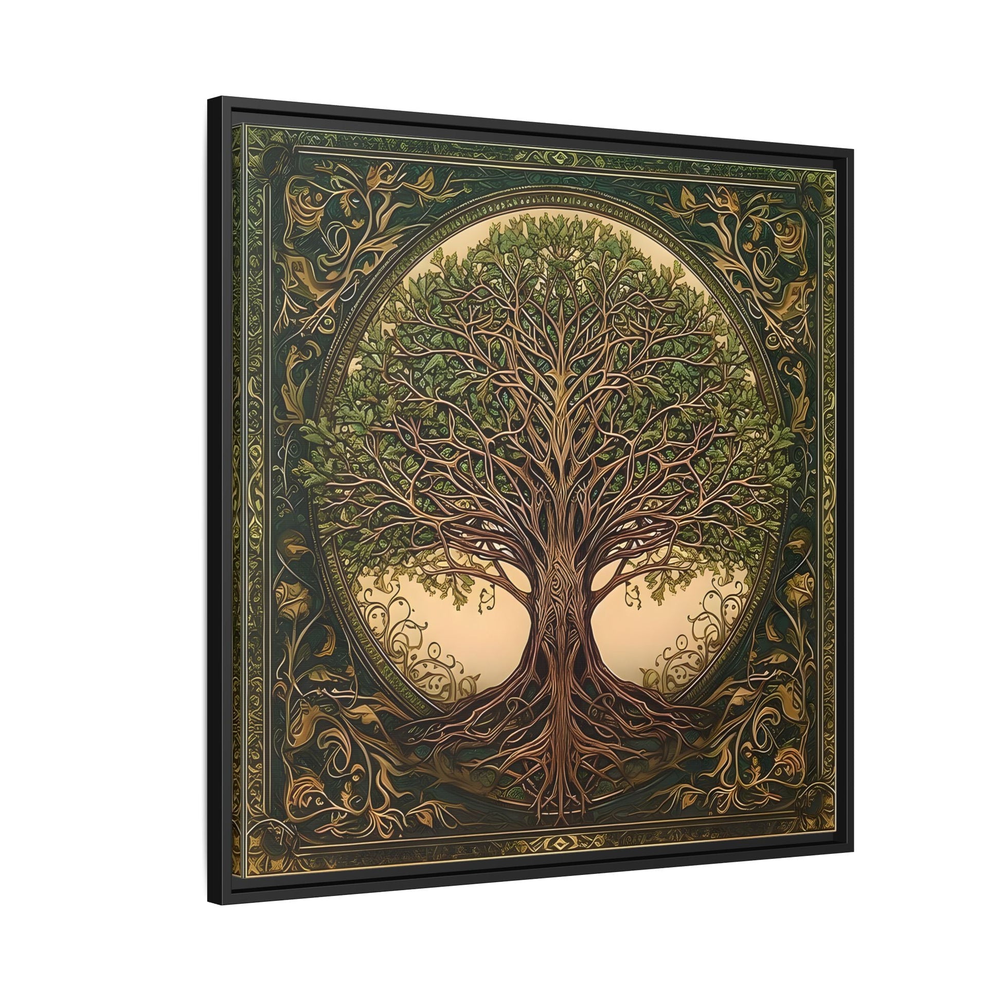 Canvas Print, Framed Tree of Life Mandala, Celtic Wall Art
