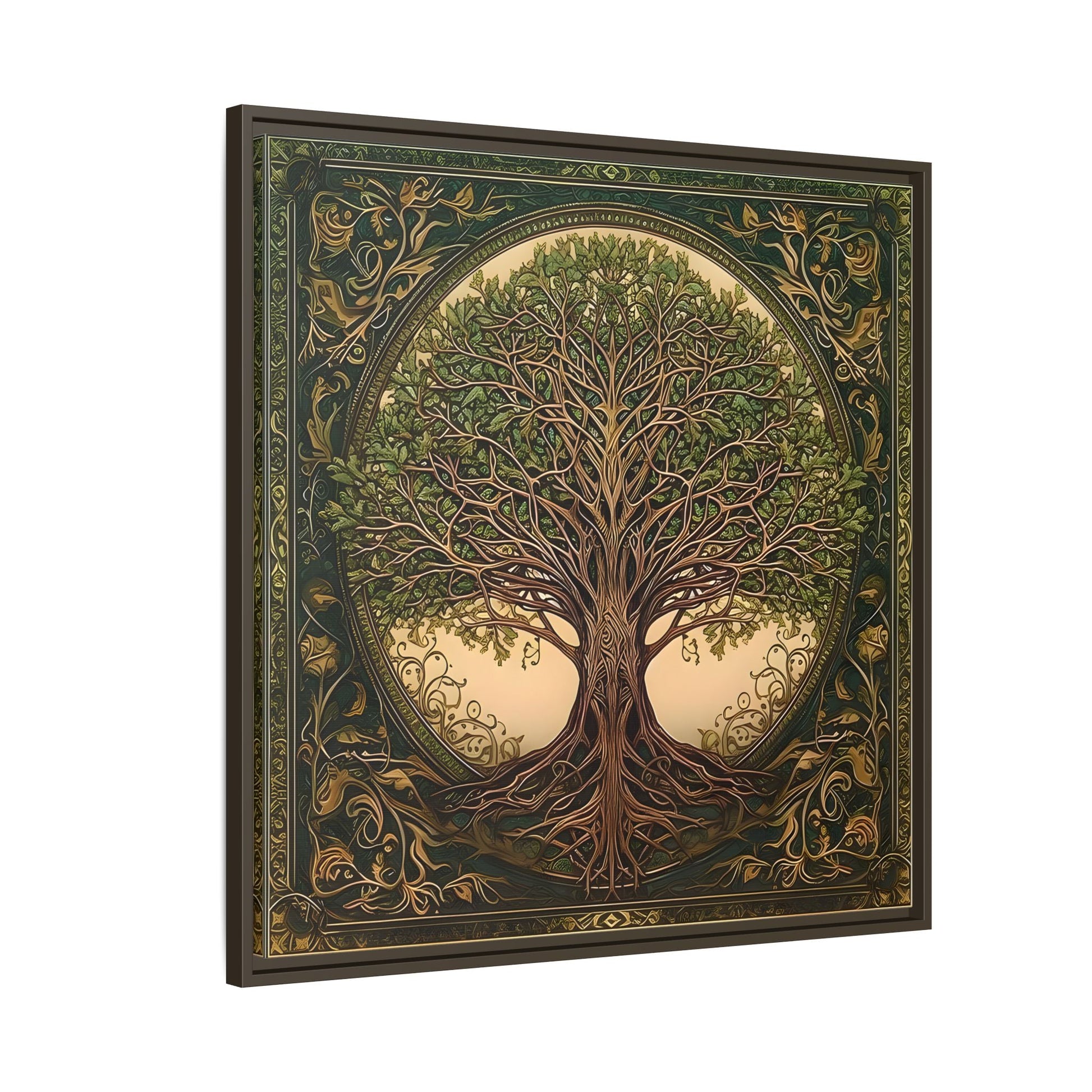 Canvas Print, Framed Tree of Life Mandala, Celtic Wall Art