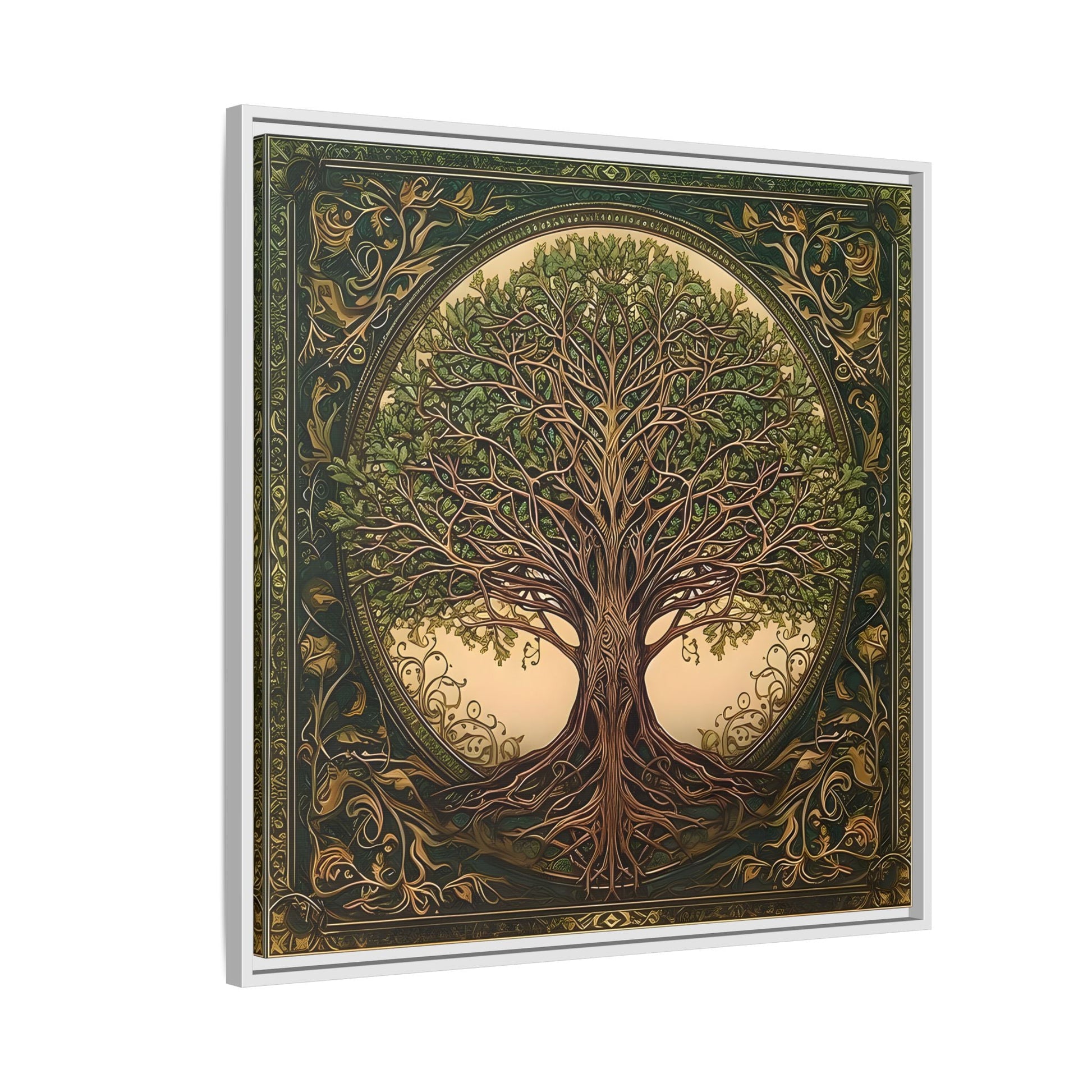 Canvas Print, Framed Tree of Life Mandala, Celtic Wall Art
