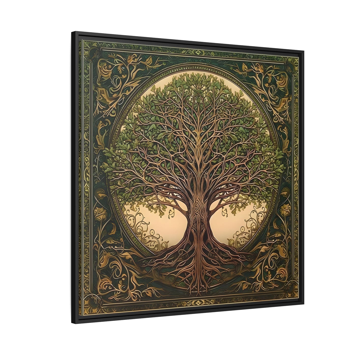 Canvas Print, Framed Tree of Life Mandala, Celtic Wall Art