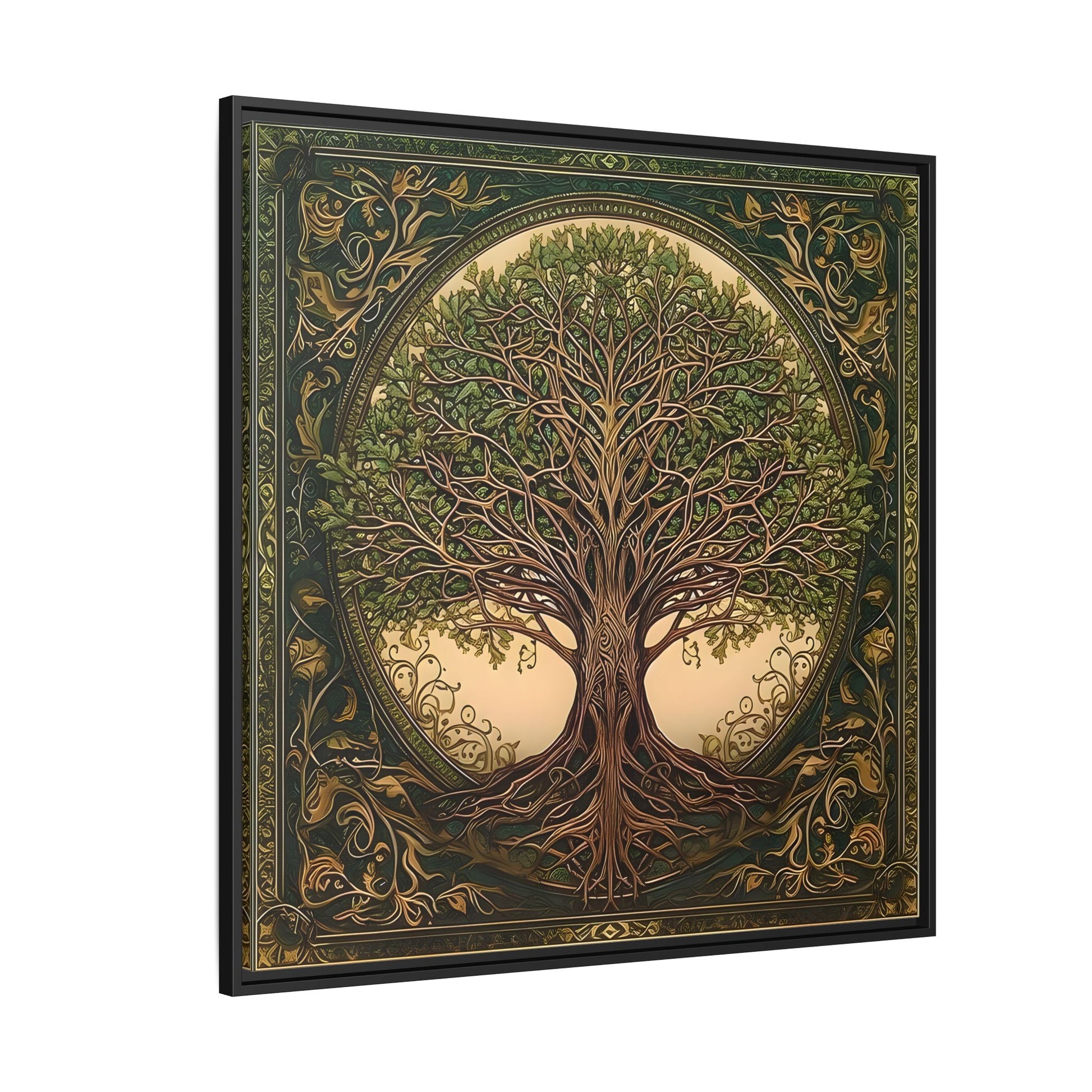 Canvas Print, Framed Tree of Life Mandala, Celtic Wall Art