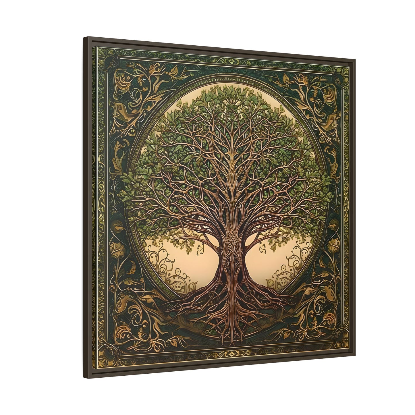Canvas Print, Framed Tree of Life Mandala, Celtic Wall Art