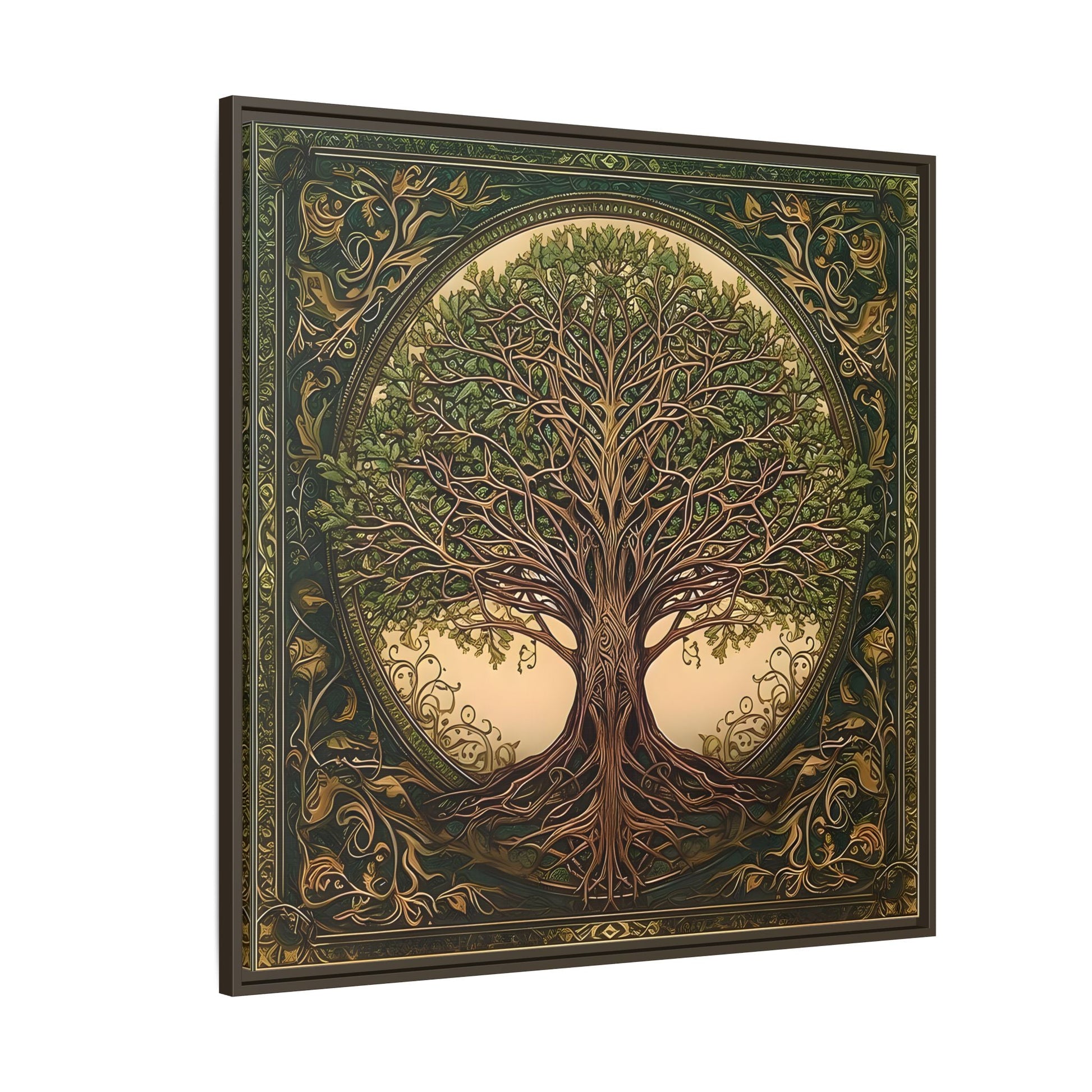 Canvas Print, Framed Tree of Life Mandala, Celtic Wall Art