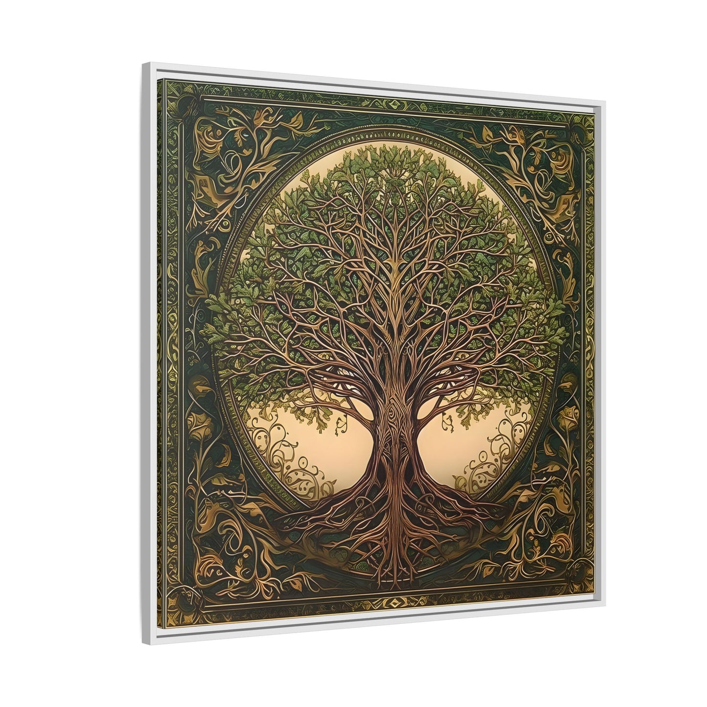 Canvas Print, Framed Tree of Life Mandala, Celtic Wall Art