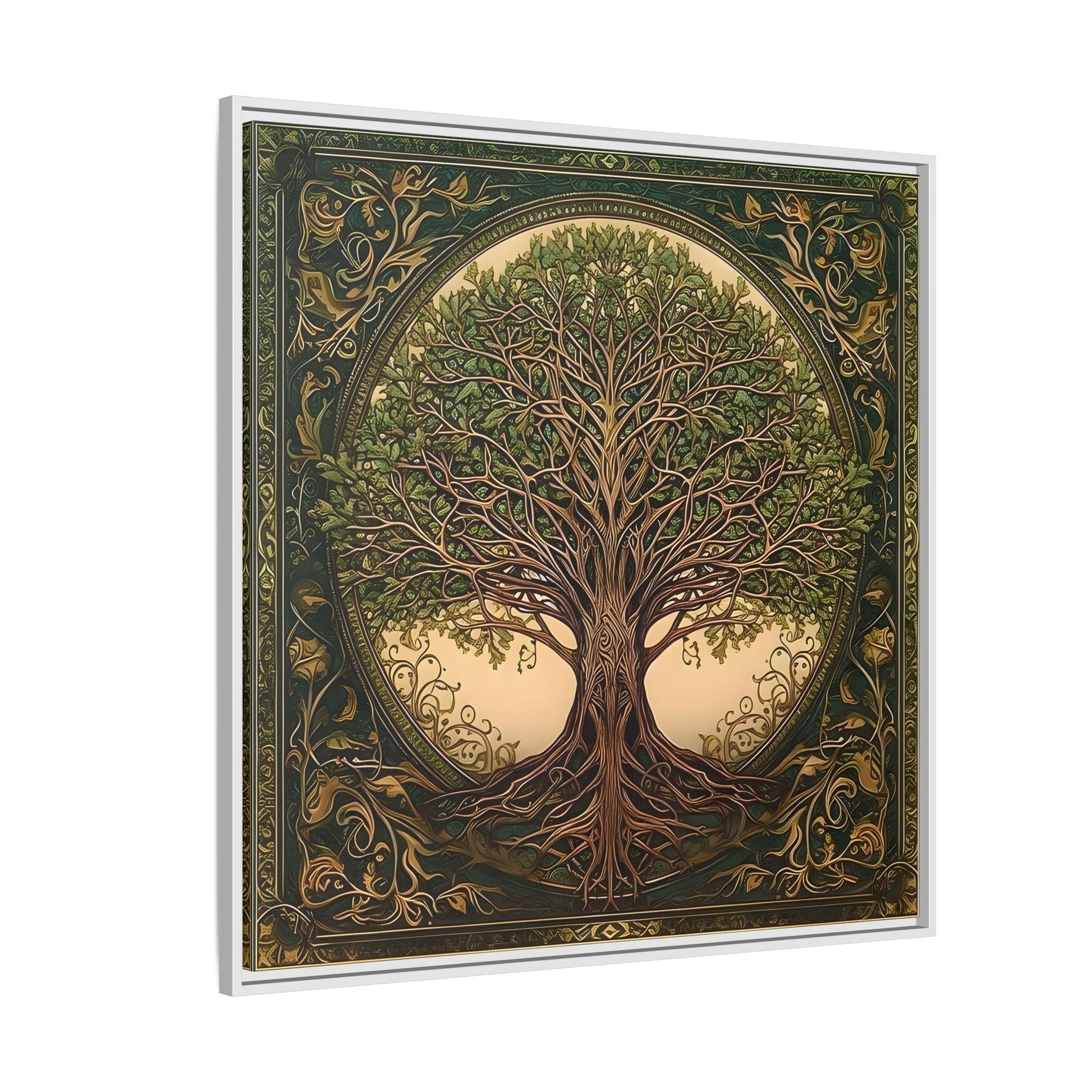 Canvas Print, Framed Tree of Life Mandala, Celtic Wall Art