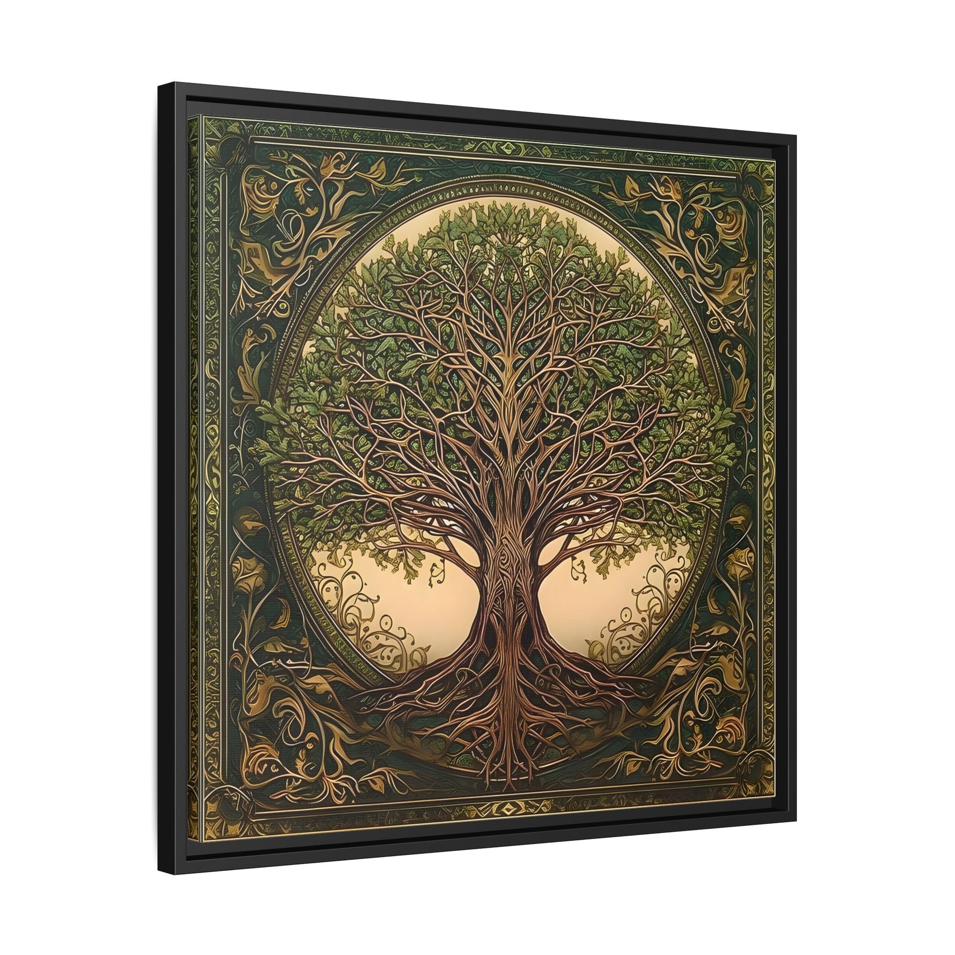 Canvas Print, Framed Tree of Life Mandala, Celtic Wall Art