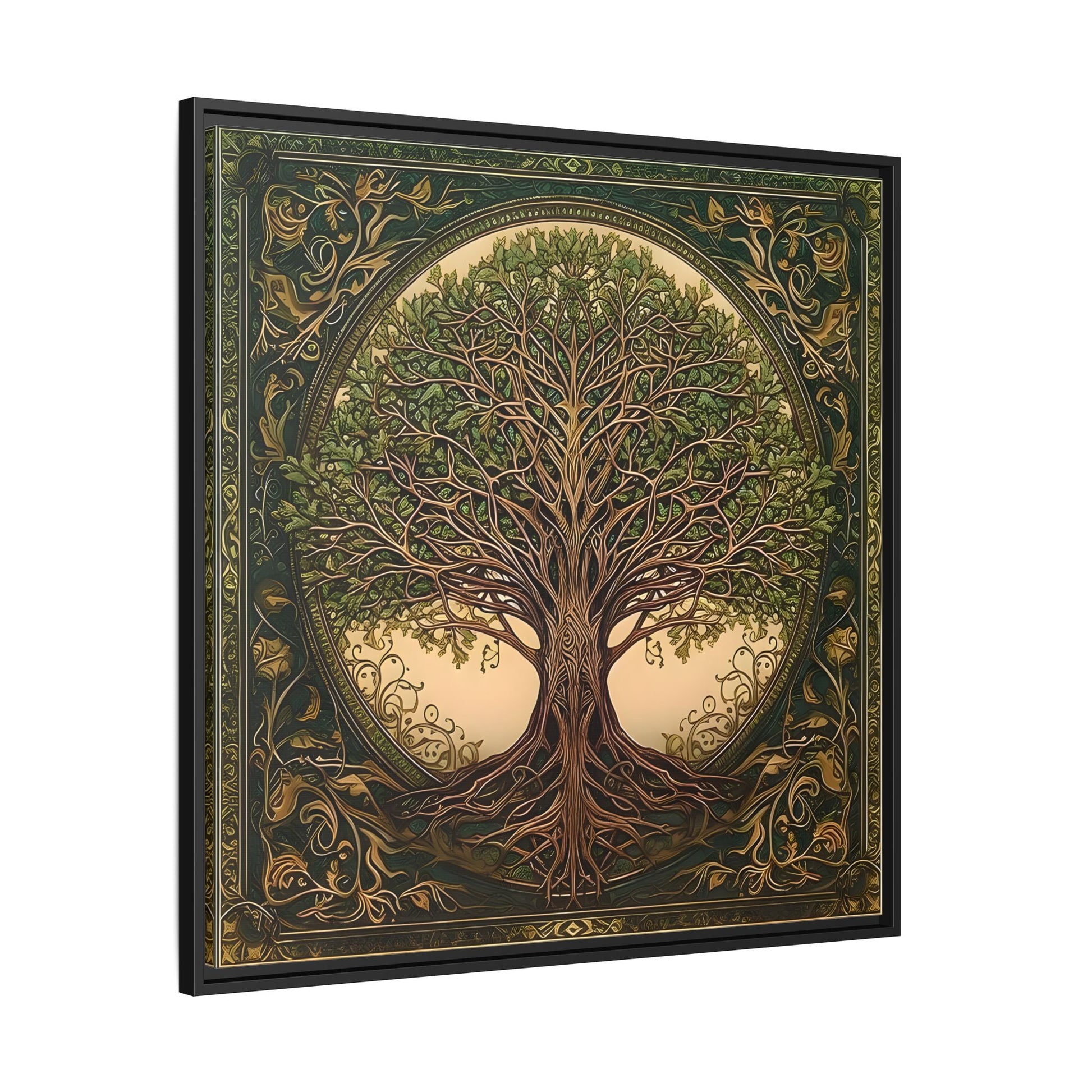 Canvas Print, Framed Tree of Life Mandala, Celtic Wall Art