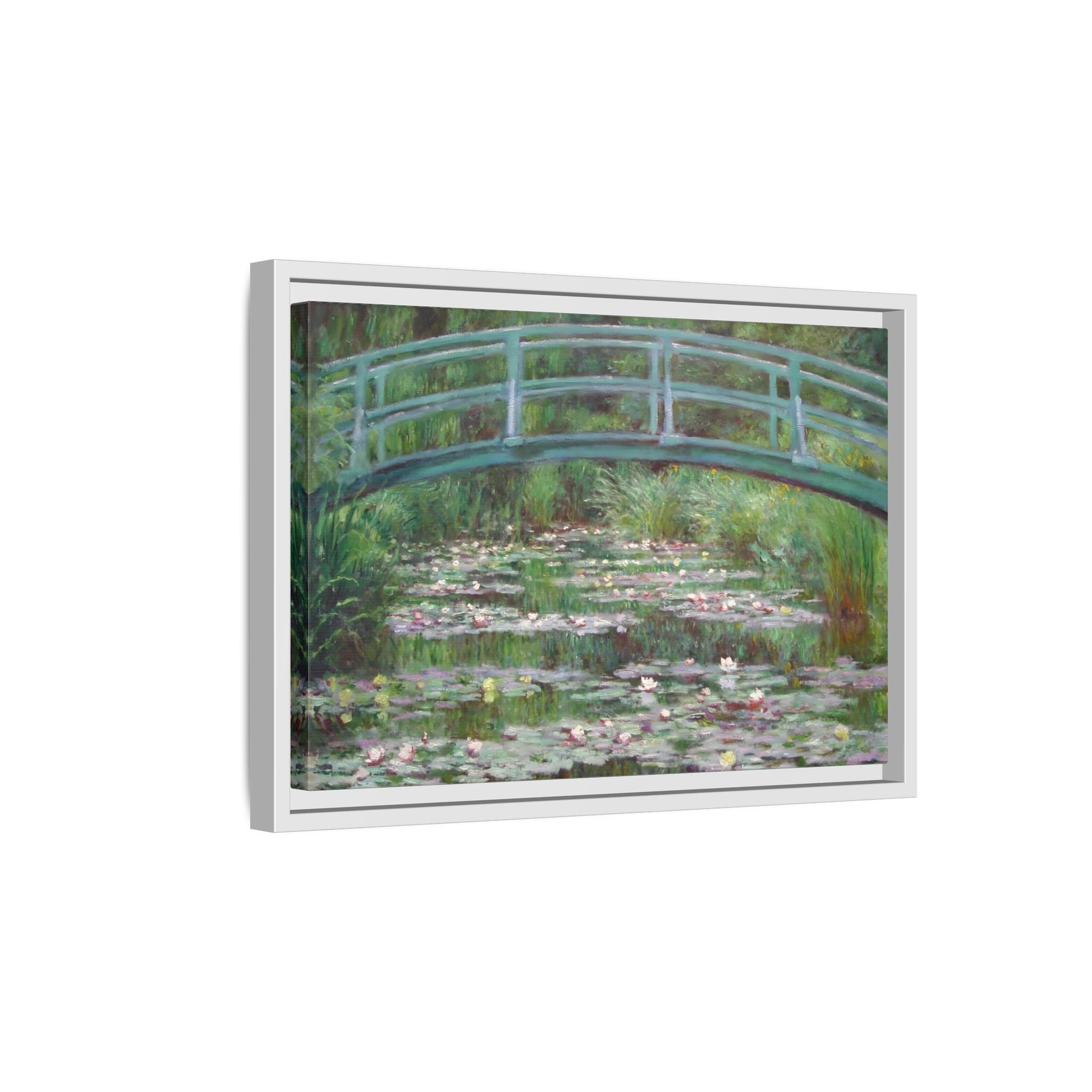 Canvas Wall Art Monet Print - Water Lilies Japanese Bridge