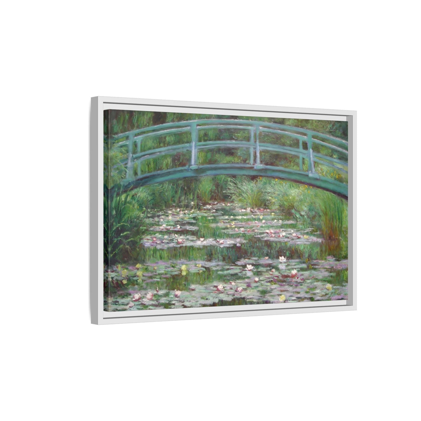 Canvas Wall Art Monet Print - Water Lilies Japanese Bridge