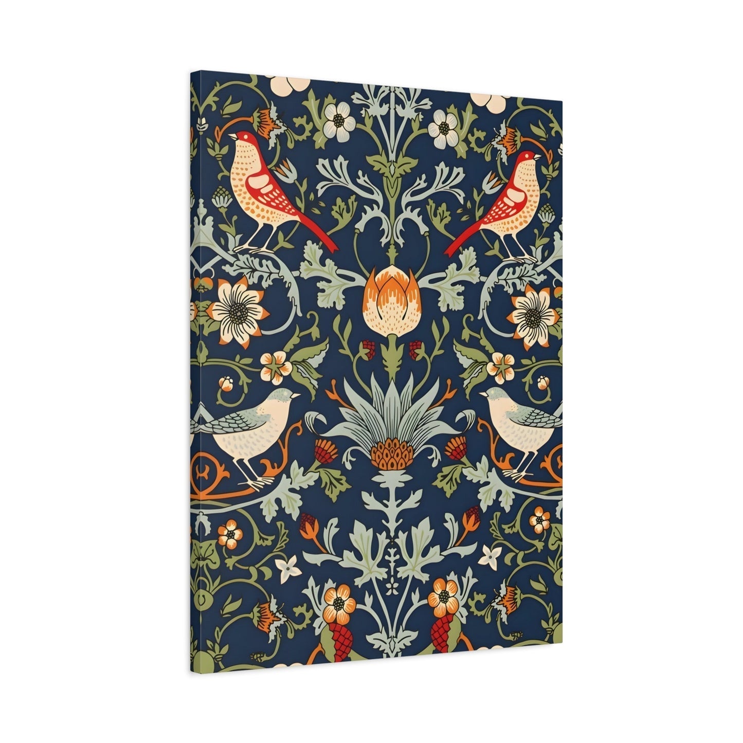 Canvas Wall Art Morris Floral Bird Botanical Print - Modern Flowers Minimalist Artwork