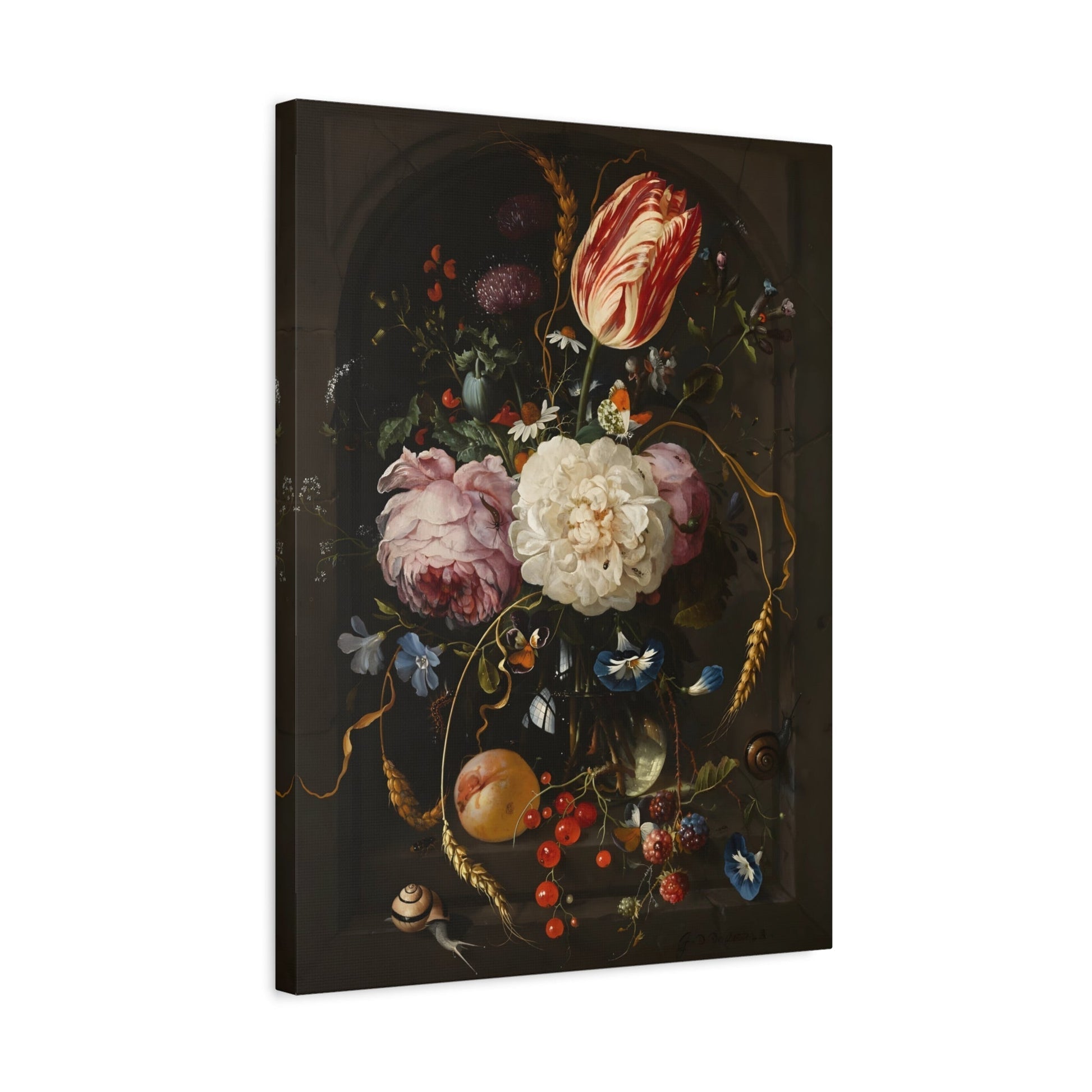 Canvas Wall Art Print - Moody Flowers Floral Botanical Minimalist Modern Boho Decor
