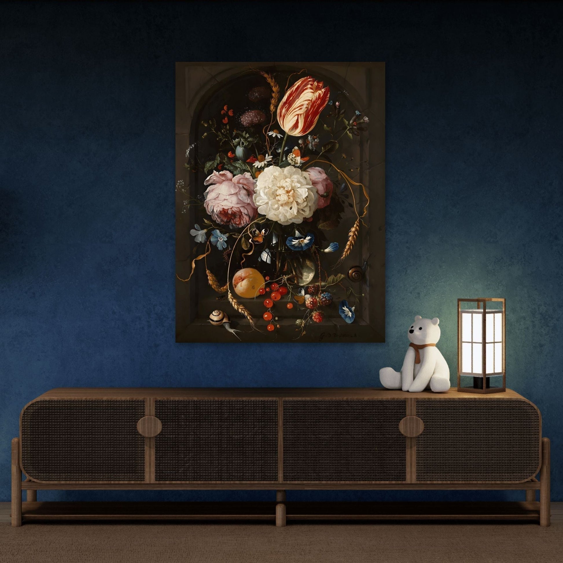 Canvas Wall Art Print - Moody Flowers Floral Botanical Minimalist Modern Boho Decor