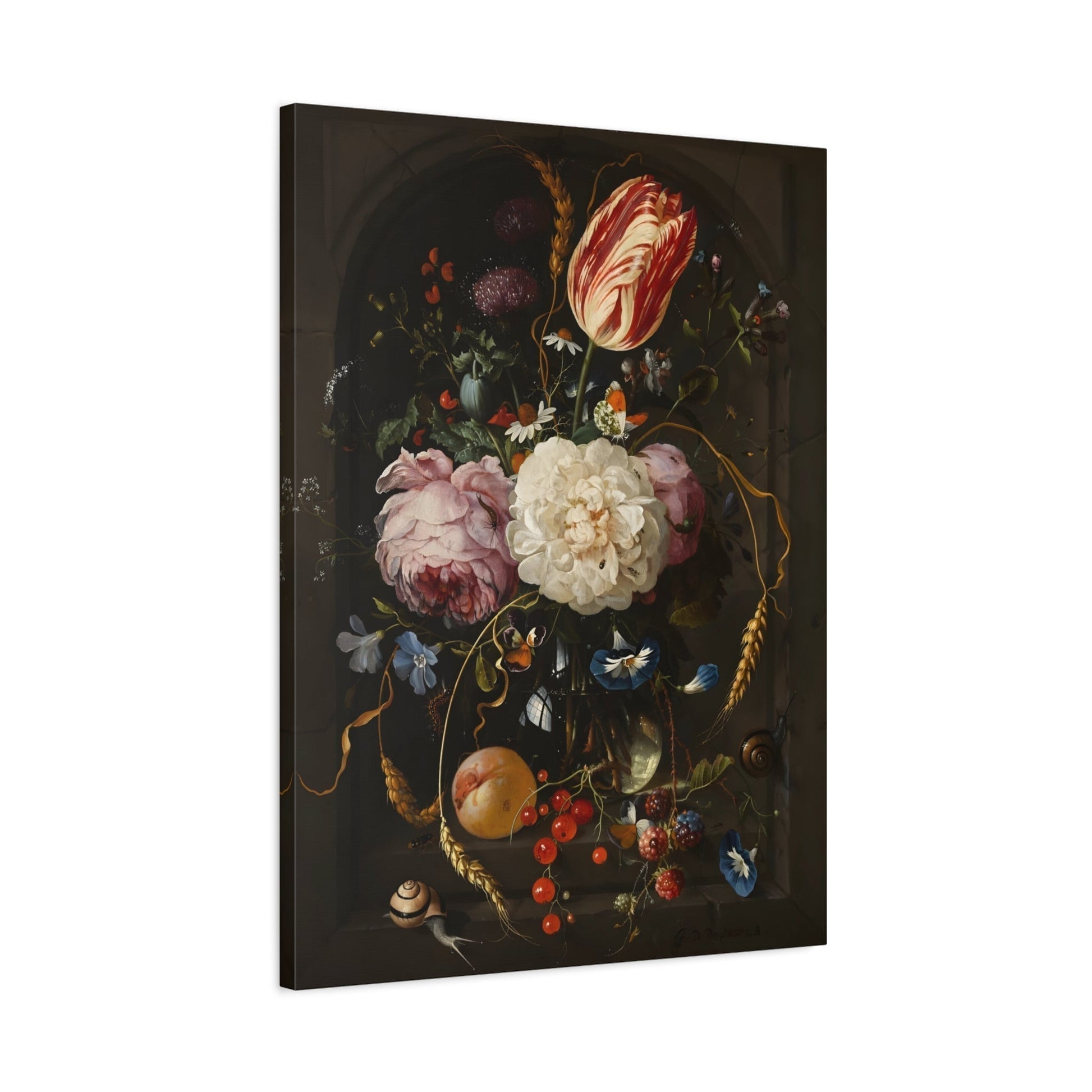 Canvas Wall Art Print - Moody Flowers Floral Botanical Minimalist Modern Boho Decor