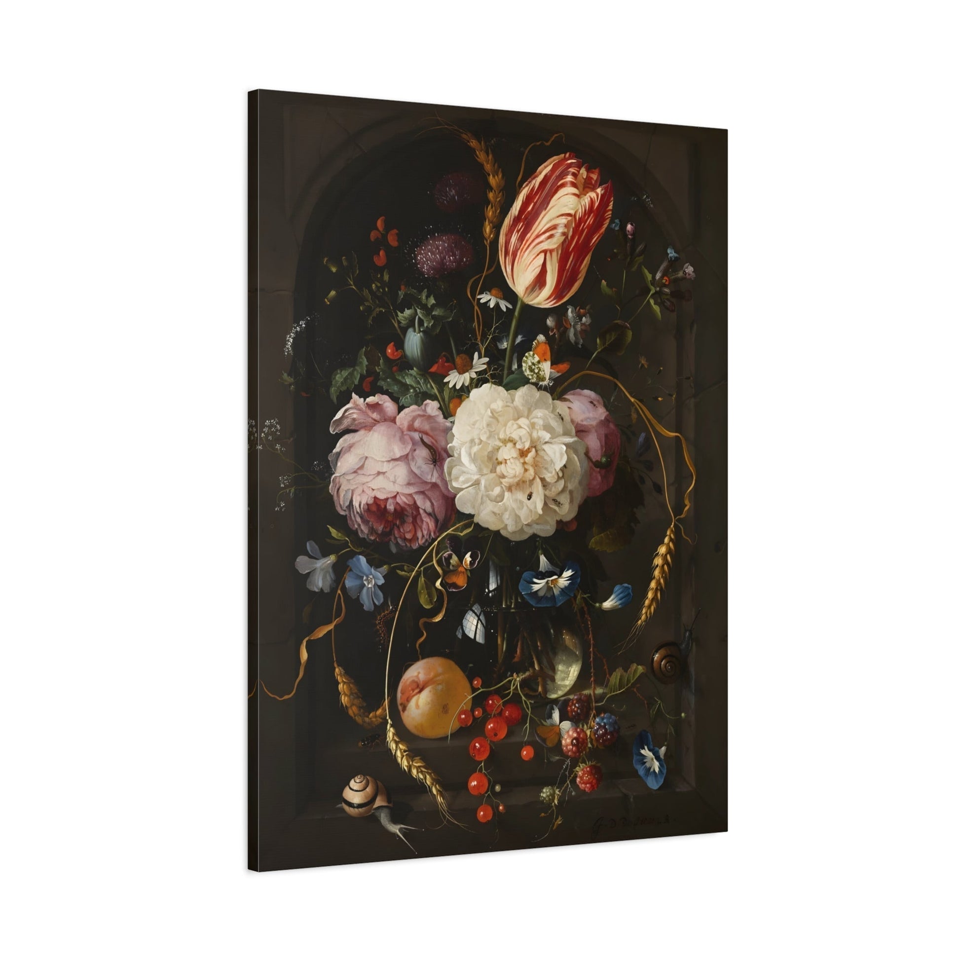 Canvas Wall Art Print - Moody Flowers Floral Botanical Minimalist Modern Boho Decor