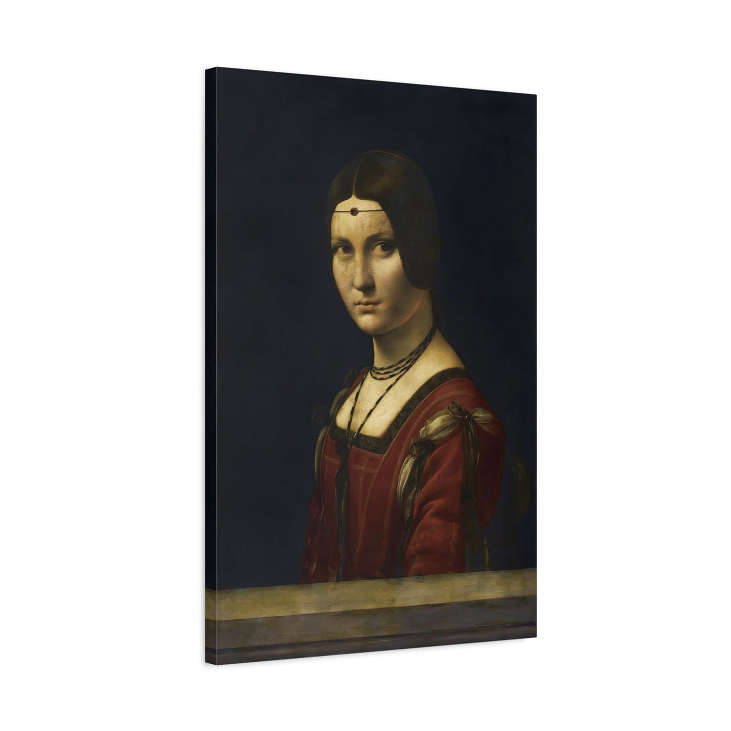 Canvas Wall Art Print Reproduction - Leonardo da Vinci La Belle Ferronniere Portrait