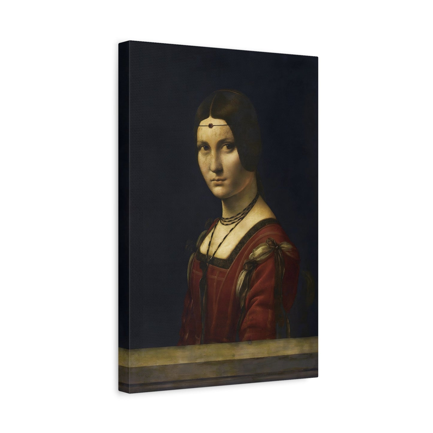 Canvas Wall Art Print Reproduction - Leonardo da Vinci La Belle Ferronniere Portrait