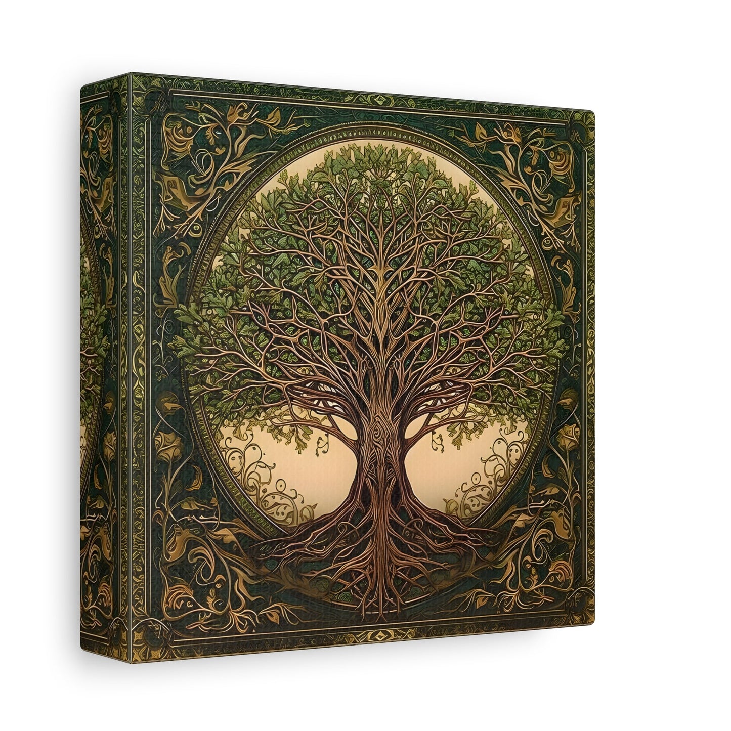Canvas Wall Art Print, Tree of Life Celtic Norse Mythology Symbolic Mandala