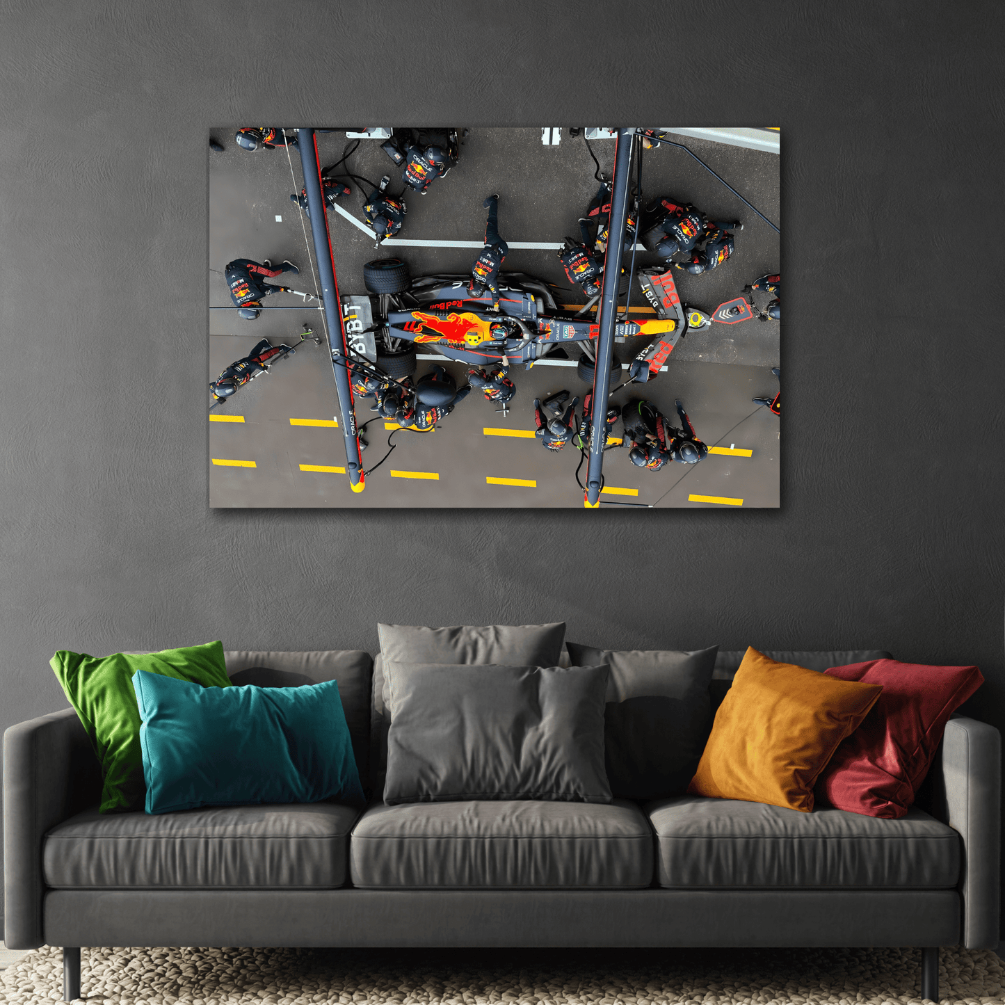 Car Racing Canvas Wall Art Man Cave Decor Print