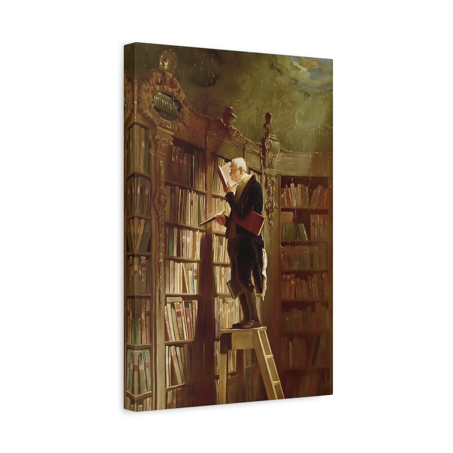 Carl Spitzweg Bookworm - Framed Canvas Wall Art Print