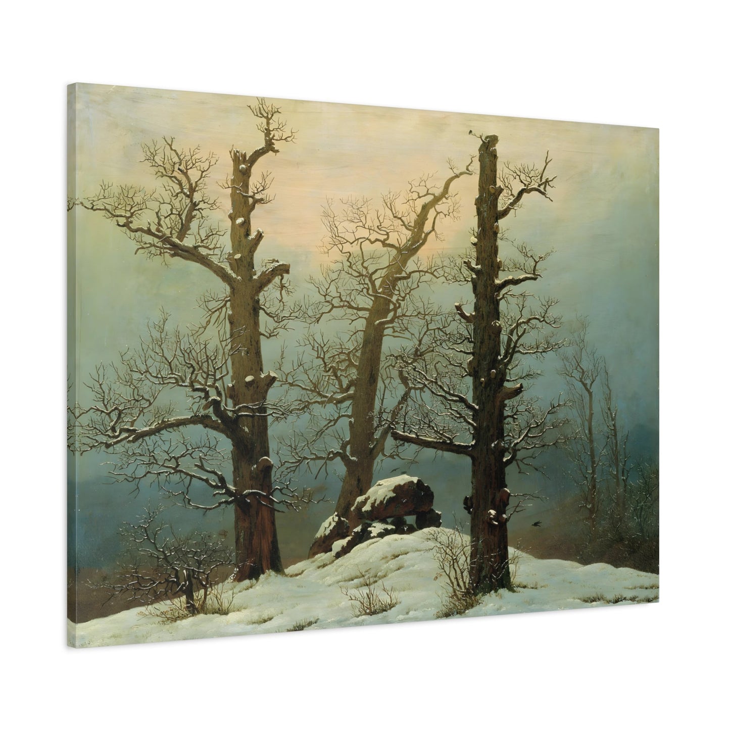 Caspar David Friedrich Dolmen in the Snow - Landscape Canvas Wall Art Print