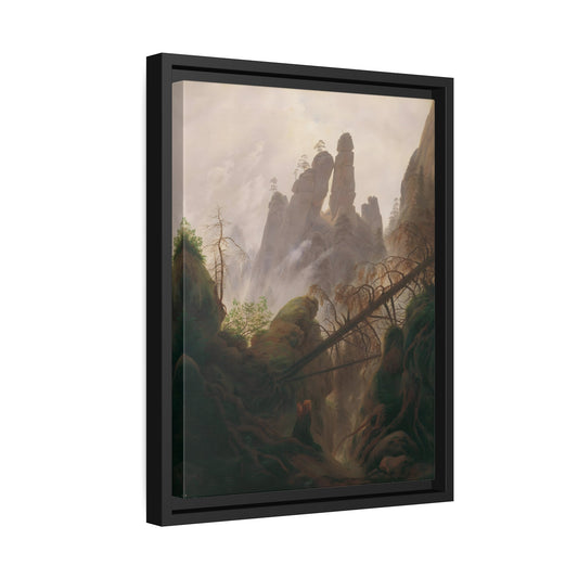 Caspar David Friedrich Rocky Mountains Landscape - Framed Canvas Art Reproduction