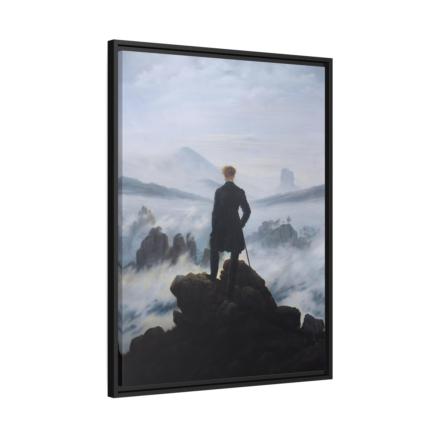 Caspar David Friedrich The Wanderer Above the Sea of Fog - Framed Canvas Art Reproduction