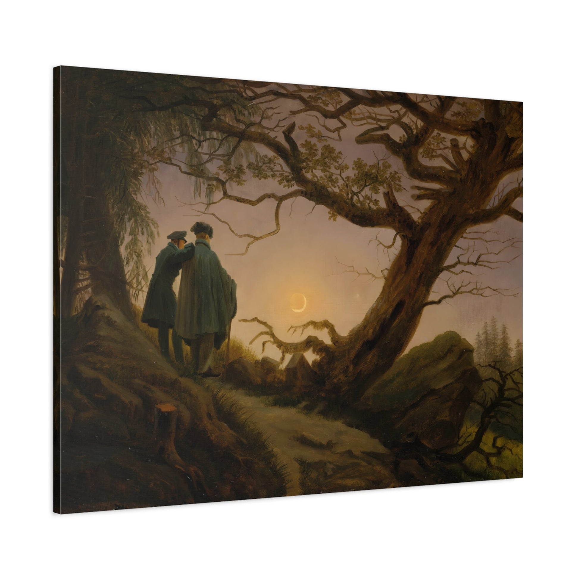 Caspar David Friedrich Two Men Contemplating the Moon - Canvas Wall Art Print