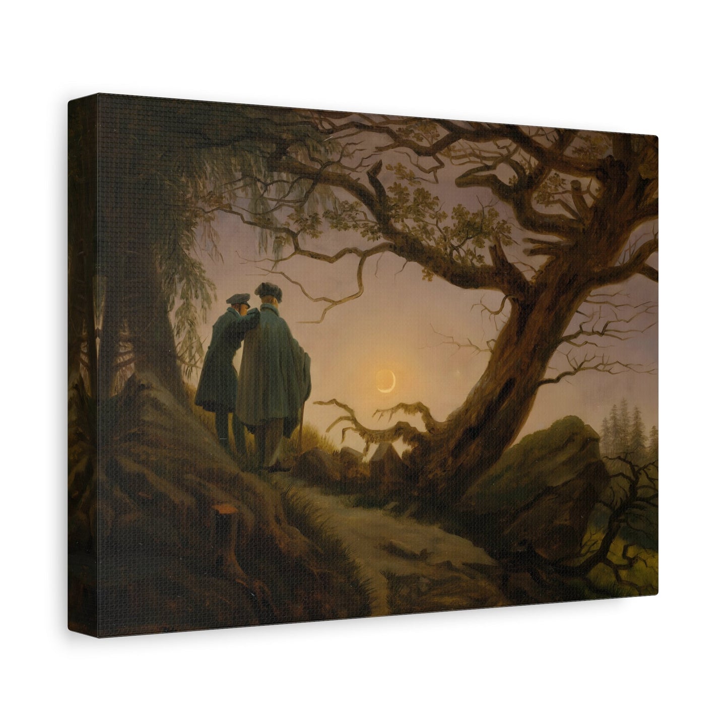 Caspar David Friedrich Two Men Contemplating the Moon - Canvas Wall Art Print