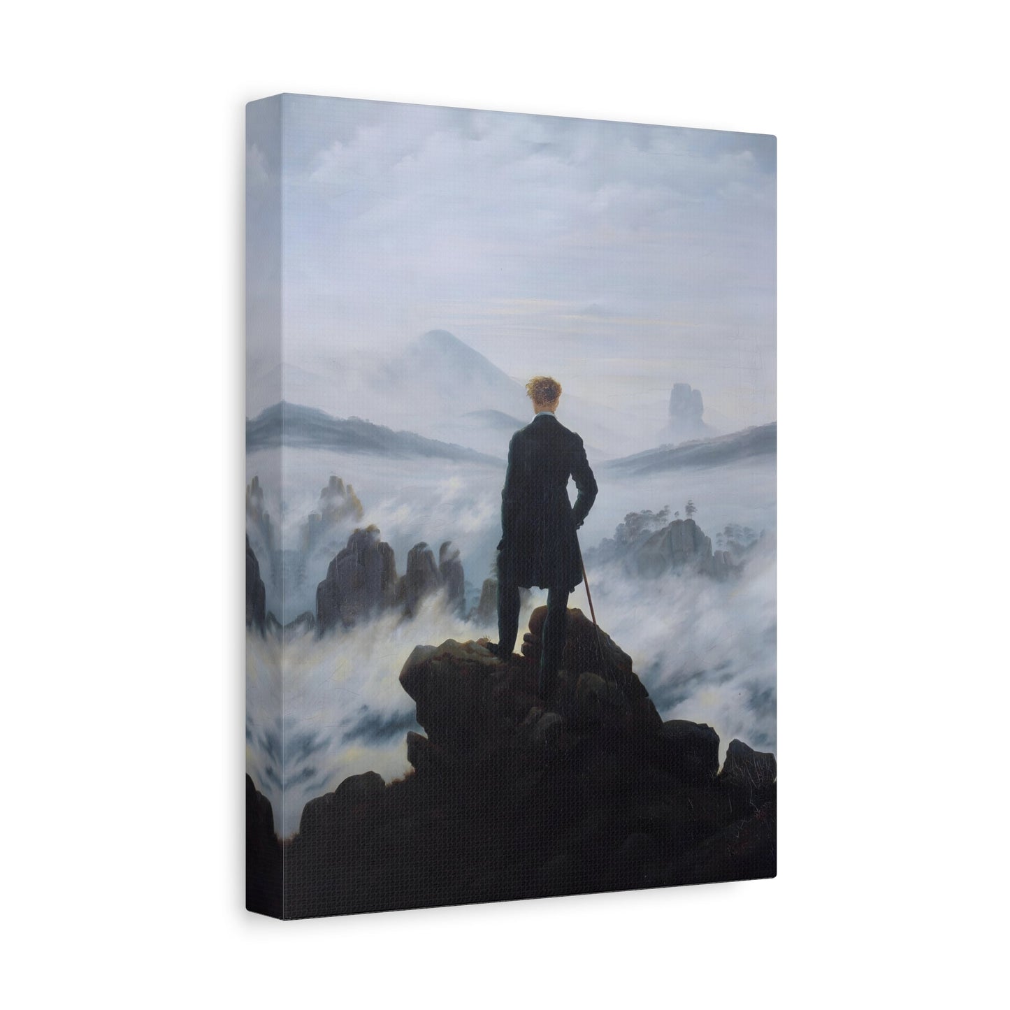 Caspar David Friedrich Wanderer Above the Sea of Fog - Framed Canvas Wall Art Painting Print