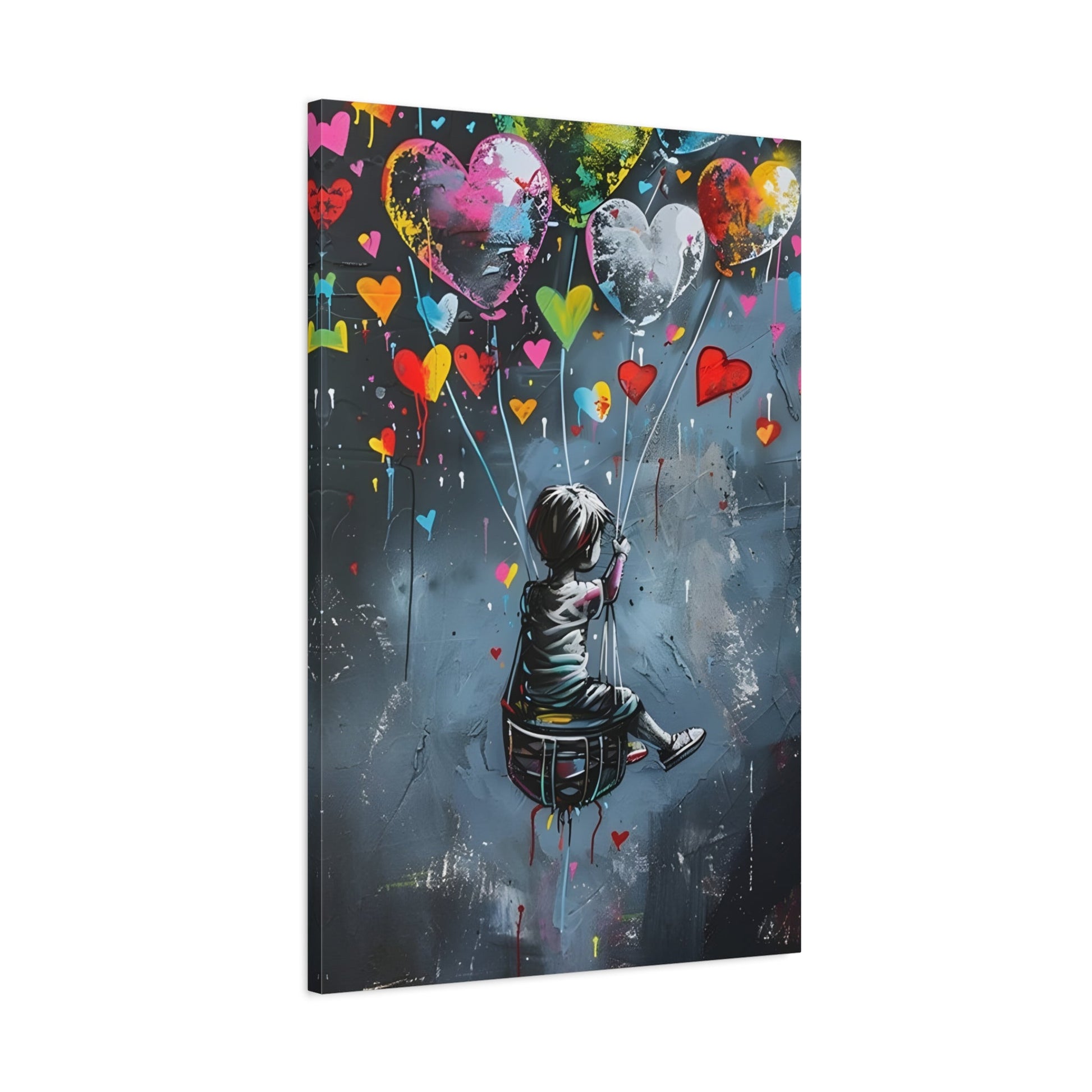 Child with Balloons Banksy Wall Art Canvas Prints