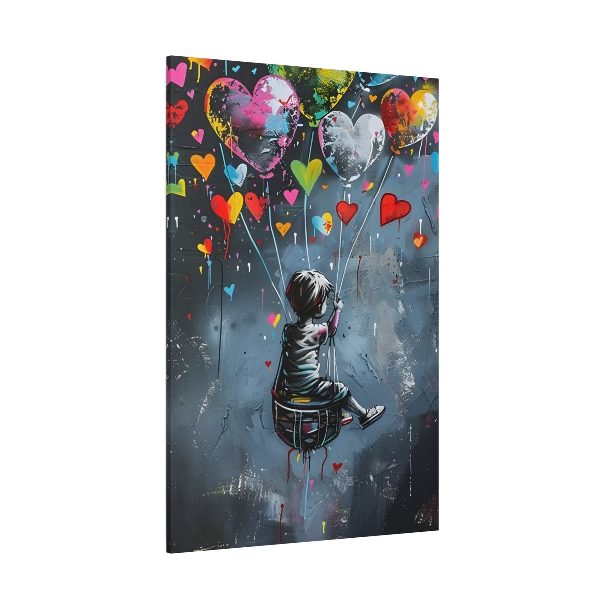 Child with Balloons Banksy Wall Art Canvas Prints