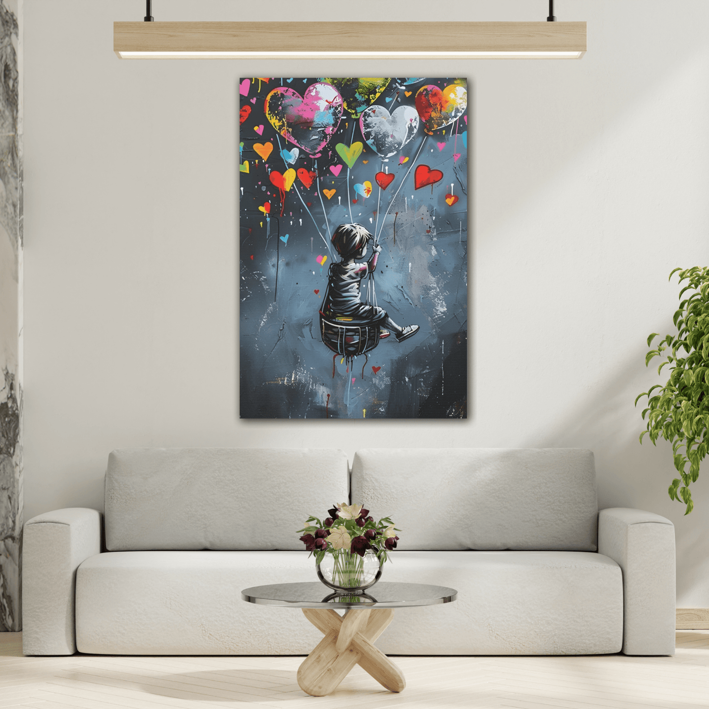 Child with Balloons Banksy Wall Art Canvas Prints