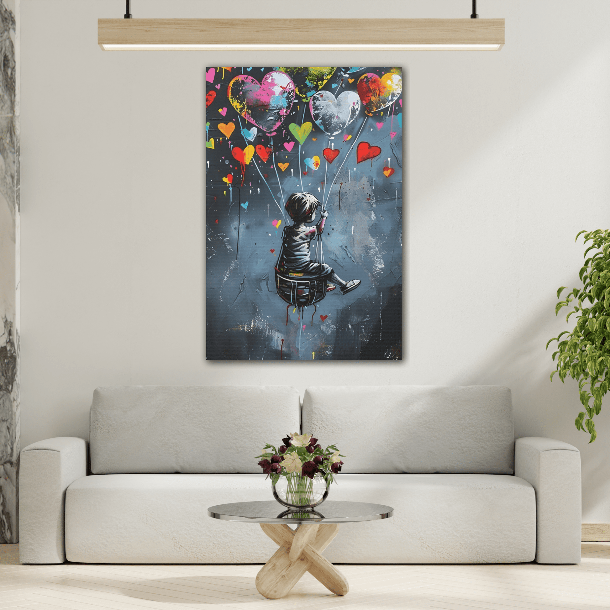 Child with Balloons Banksy Wall Art Canvas Prints