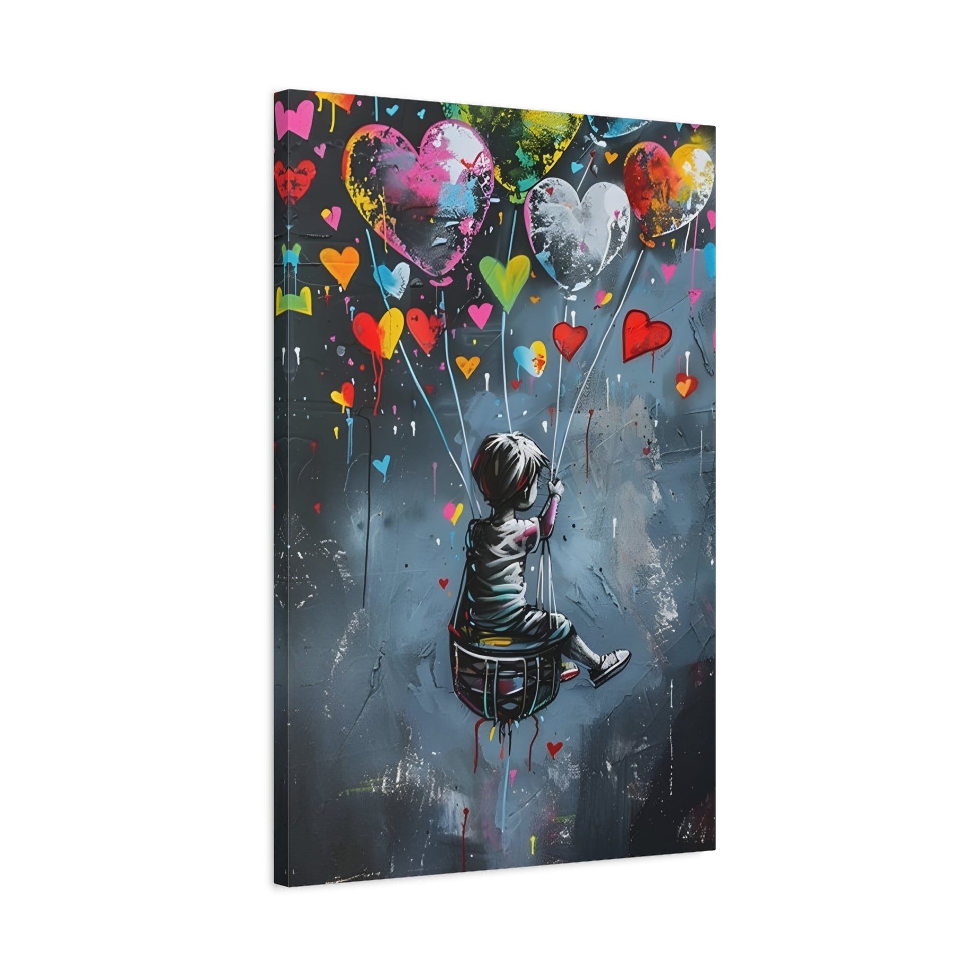 Child with Balloons Banksy Wall Art Canvas Prints