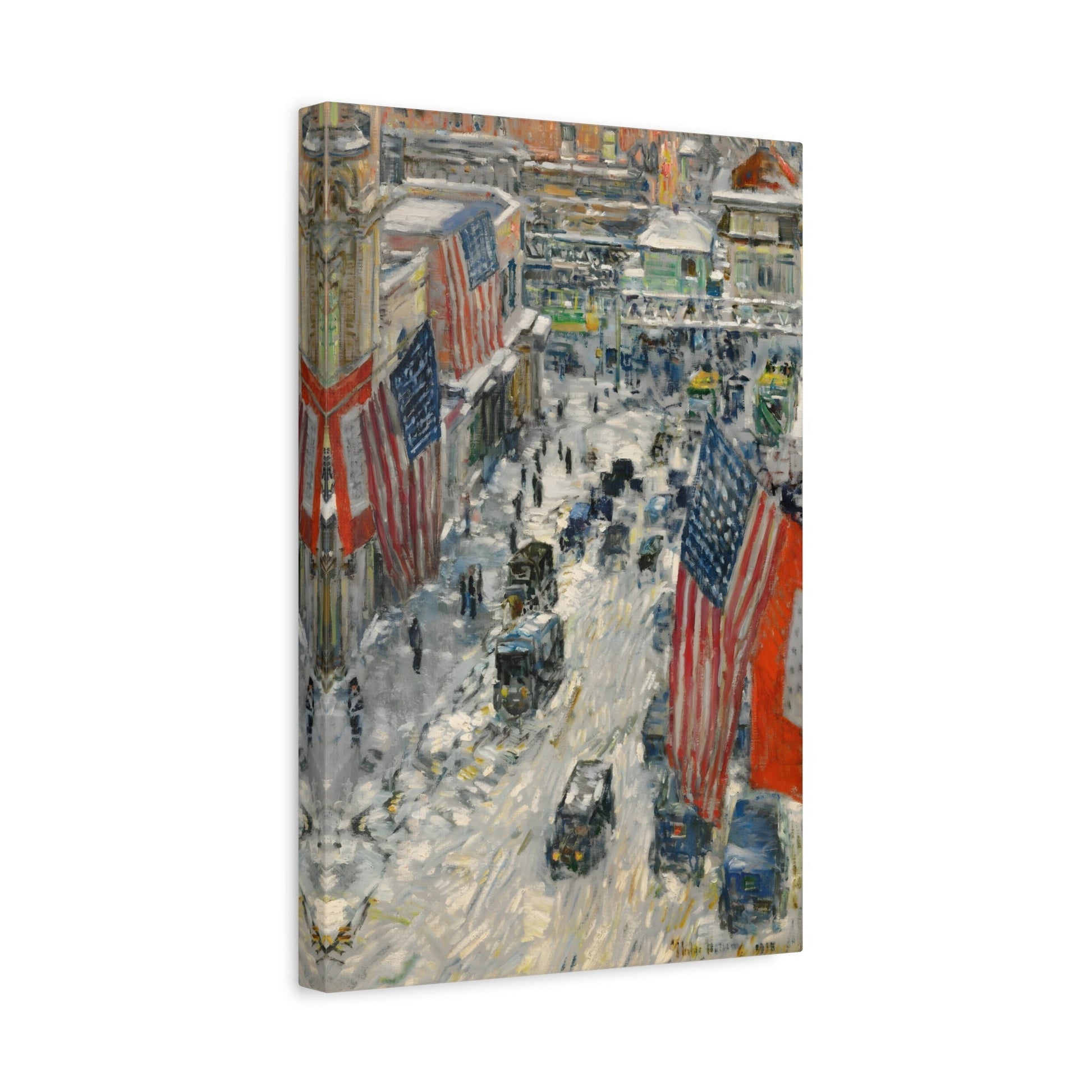 Childe Hassam Flags 57th Street - American Canvas Wall Art Print