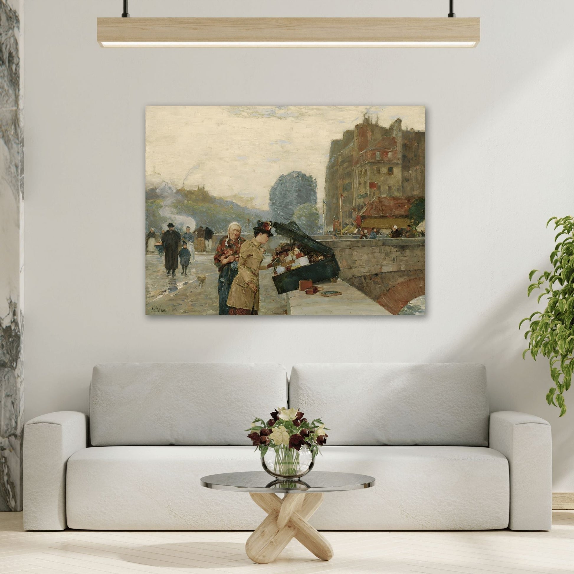 Childe Hassam Quai Street Michel - Canvas Wall Art Reproduction