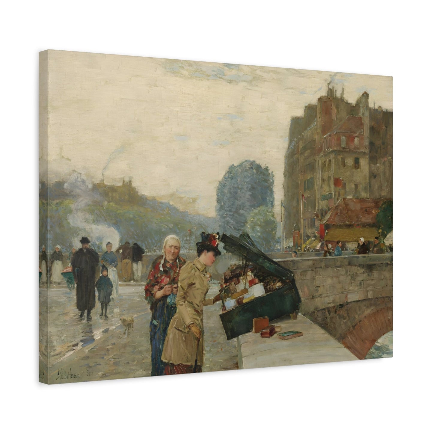 Childe Hassam Quai Street Michel - Canvas Wall Art Reproduction