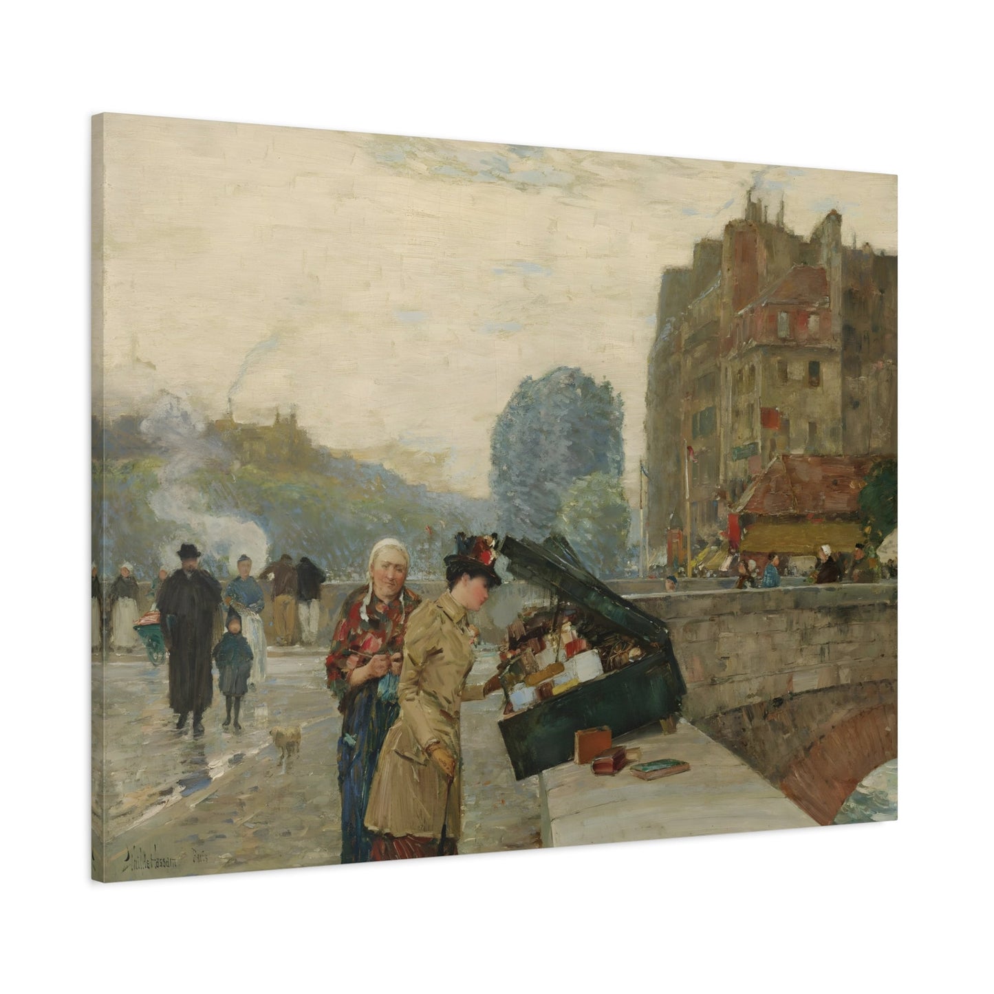 Childe Hassam Quai Street Michel - Canvas Wall Art Reproduction