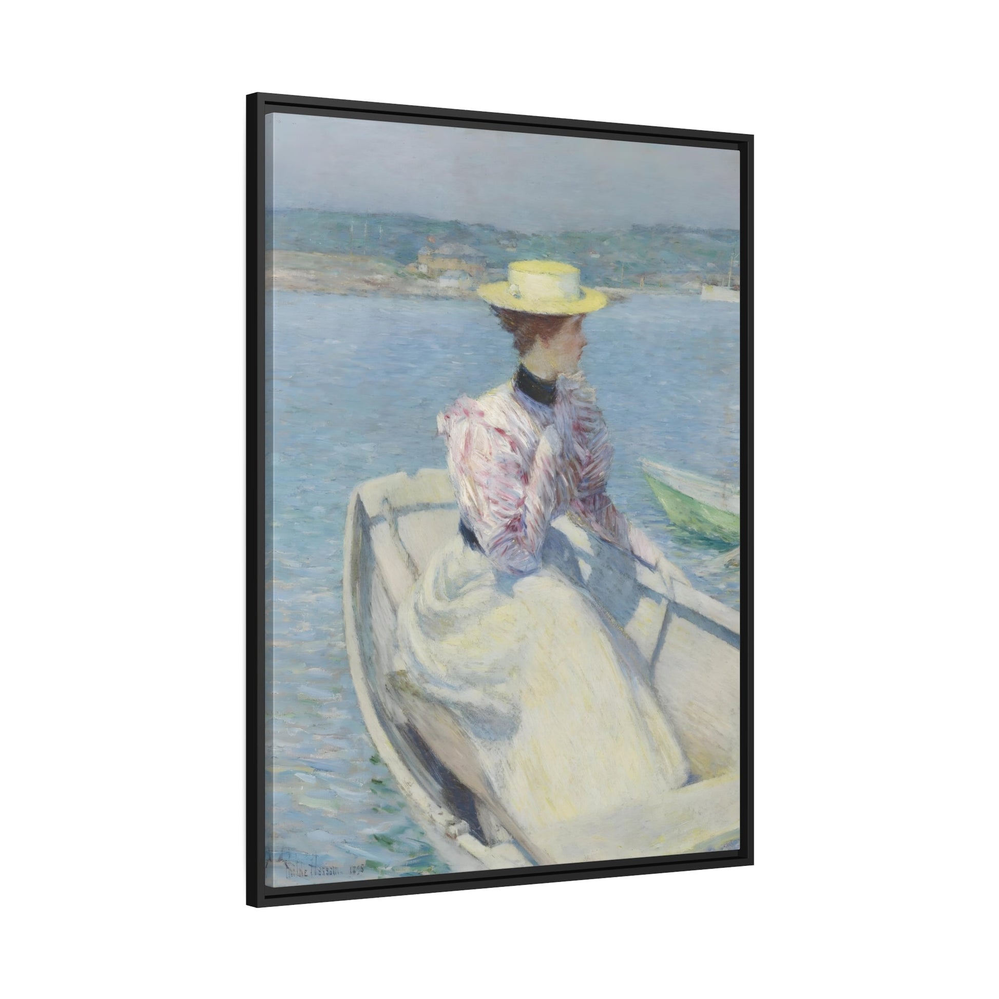 Childe Hassam White Dory Gloucester - Framed Canvas Art Reproduction