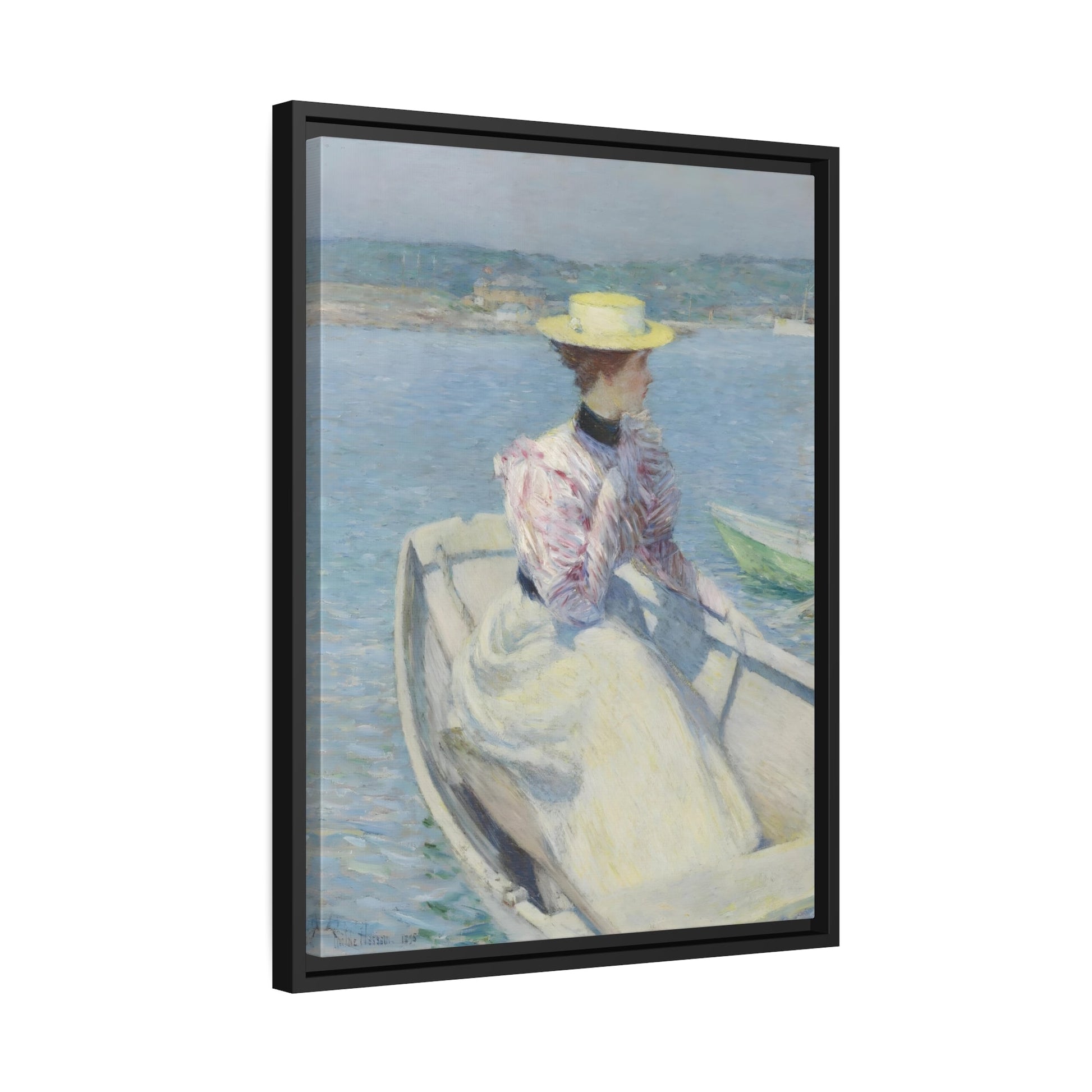 Childe Hassam White Dory Gloucester - Framed Canvas Art Reproduction